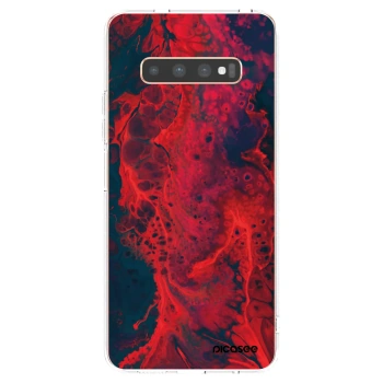 Picasee husă transparentă din silicon pentru Samsung Galaxy S10 Plus G975 - Organic red