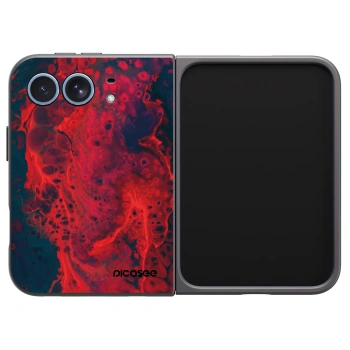 Picasee husă neagră din silicon pentru Apple iPhone Duo - Organic red