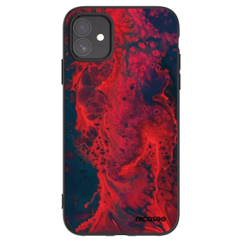 Picasee husă neagră din silicon pentru Apple iPhone 11 - Organic red