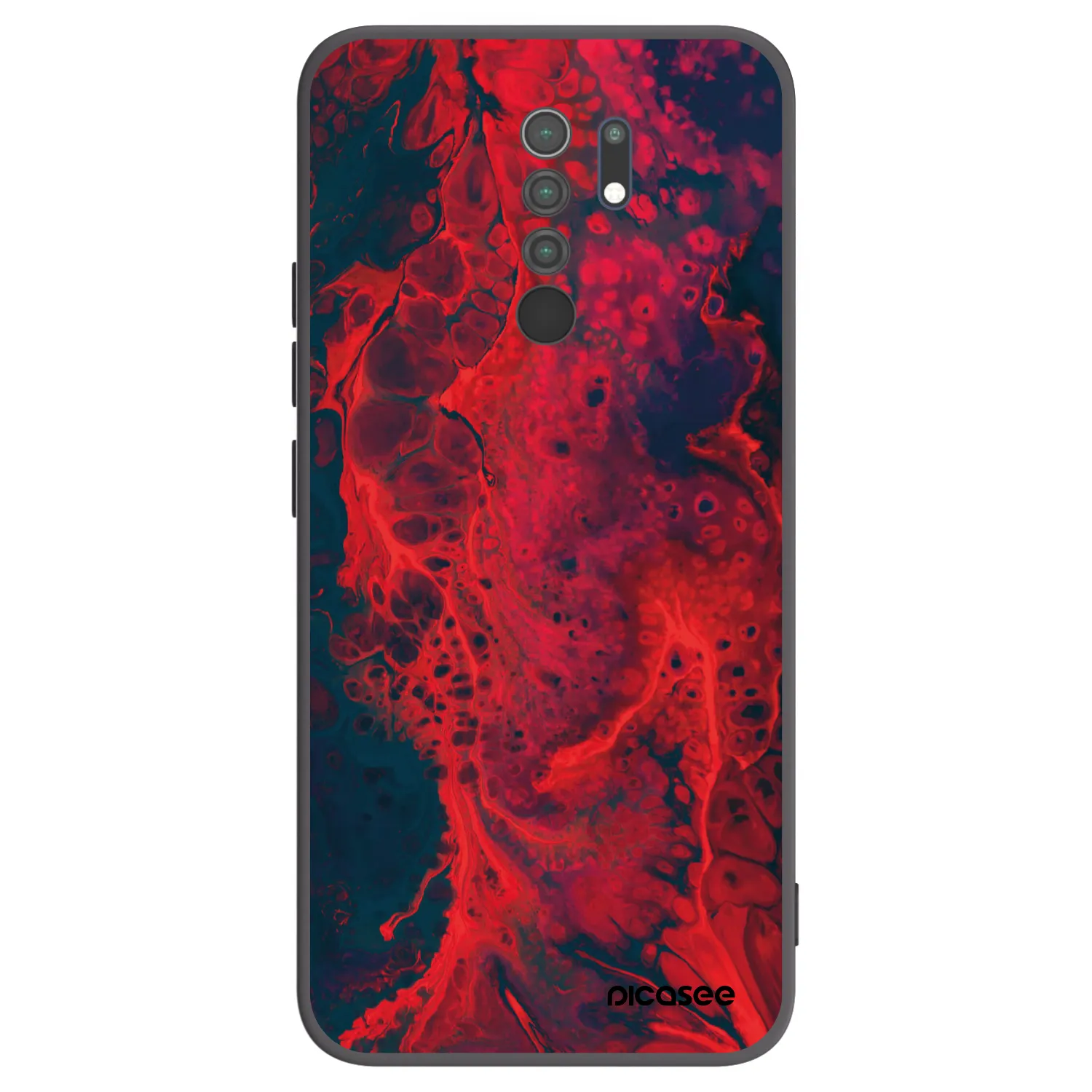 Picasee husă neagră din silicon pentru Xiaomi Redmi 9 - Organic red