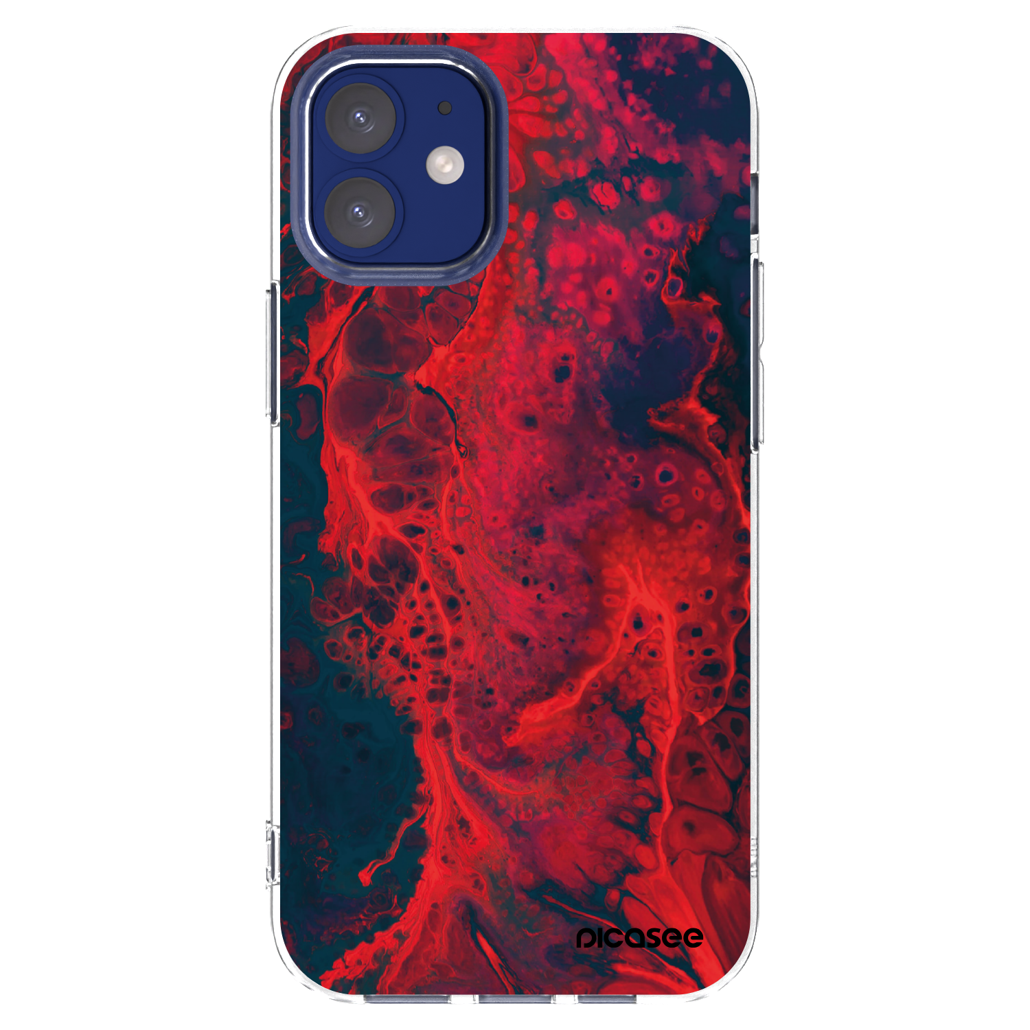 Picasee husă transparentă din silicon pentru Apple iPhone 12 mini - Organic red