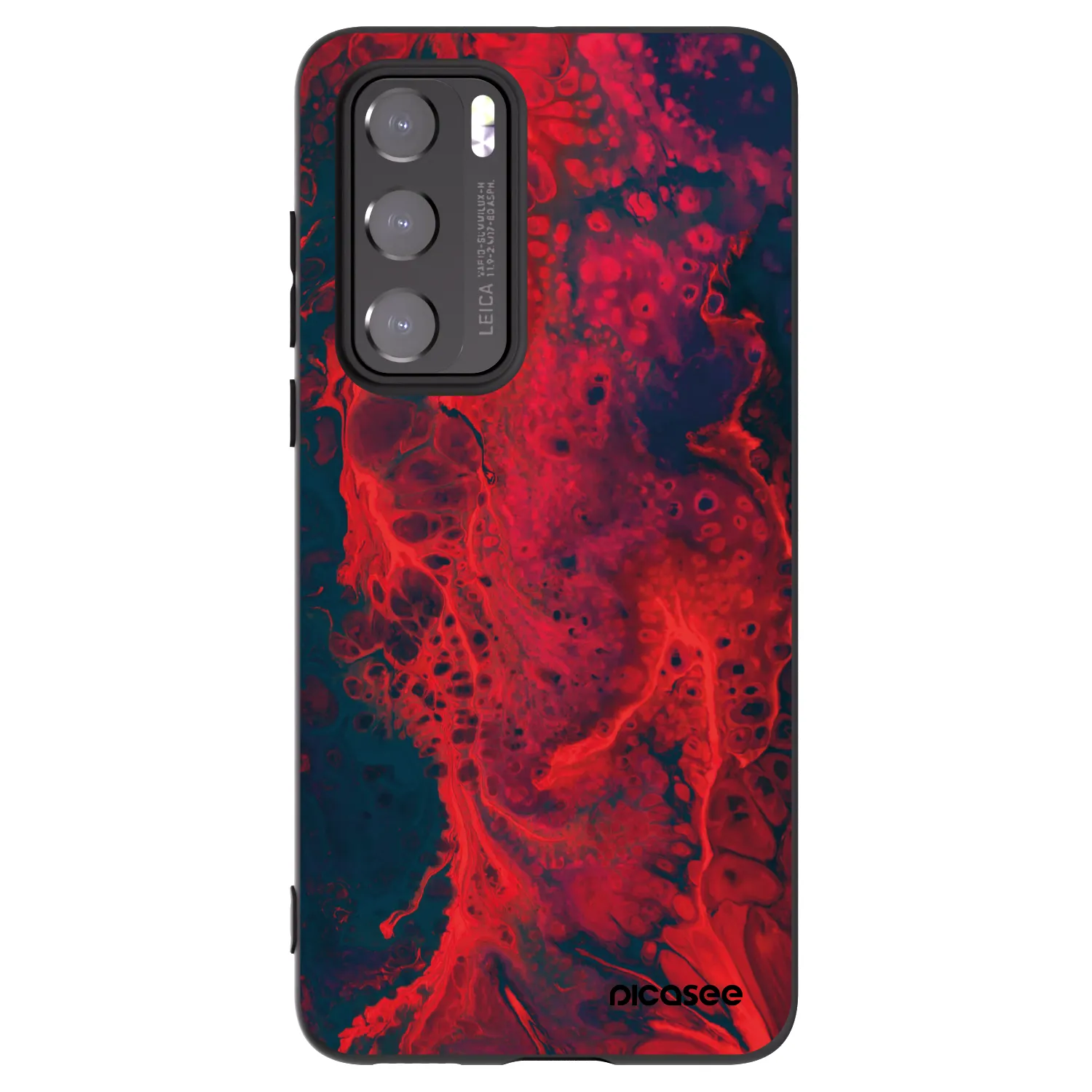 Picasee husă neagră din silicon pentru Huawei P40 - Organic red