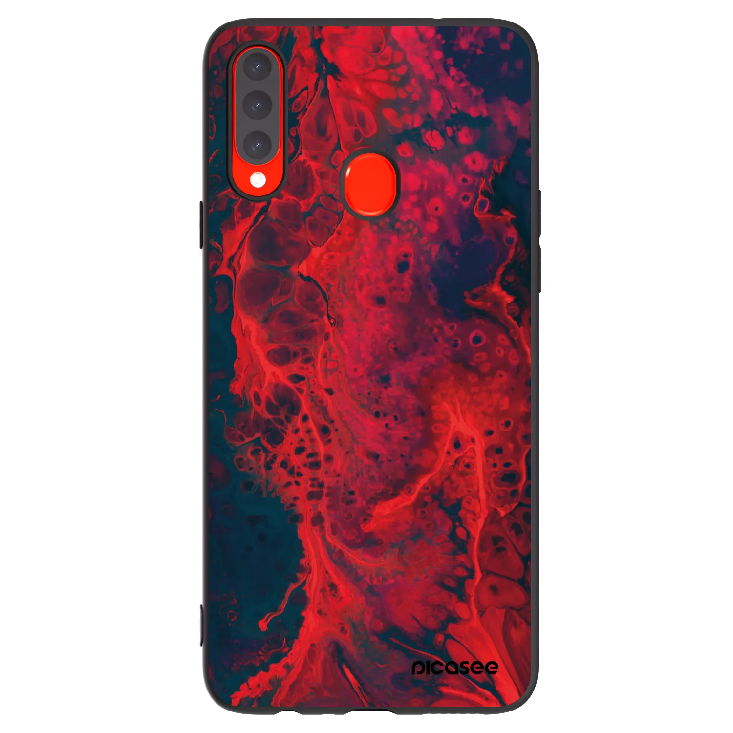 Picasee husă neagră din silicon pentru Samsung Galaxy A20s - Organic red