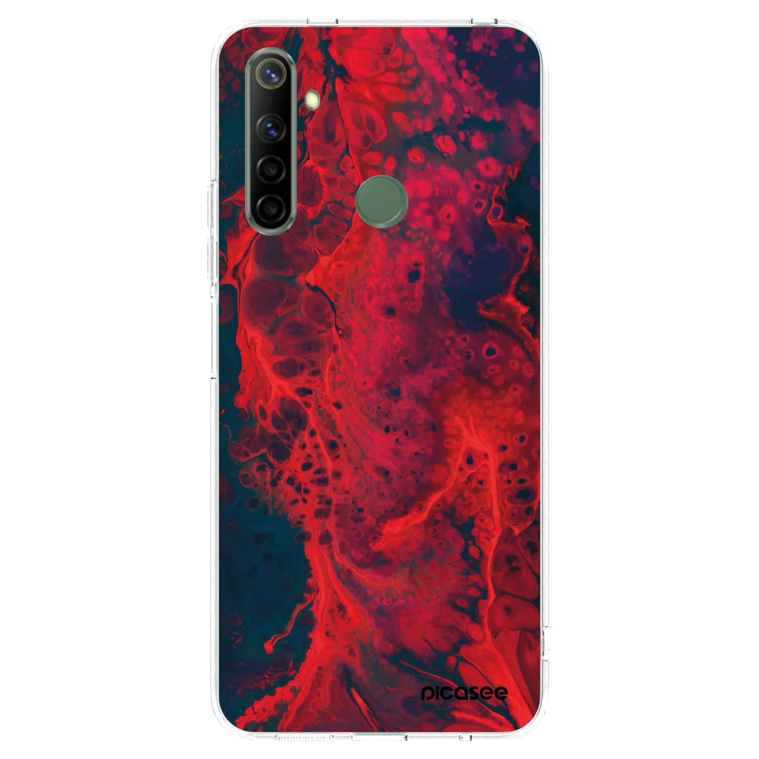 Picasee husă transparentă din silicon pentru Realme 6i - Organic red