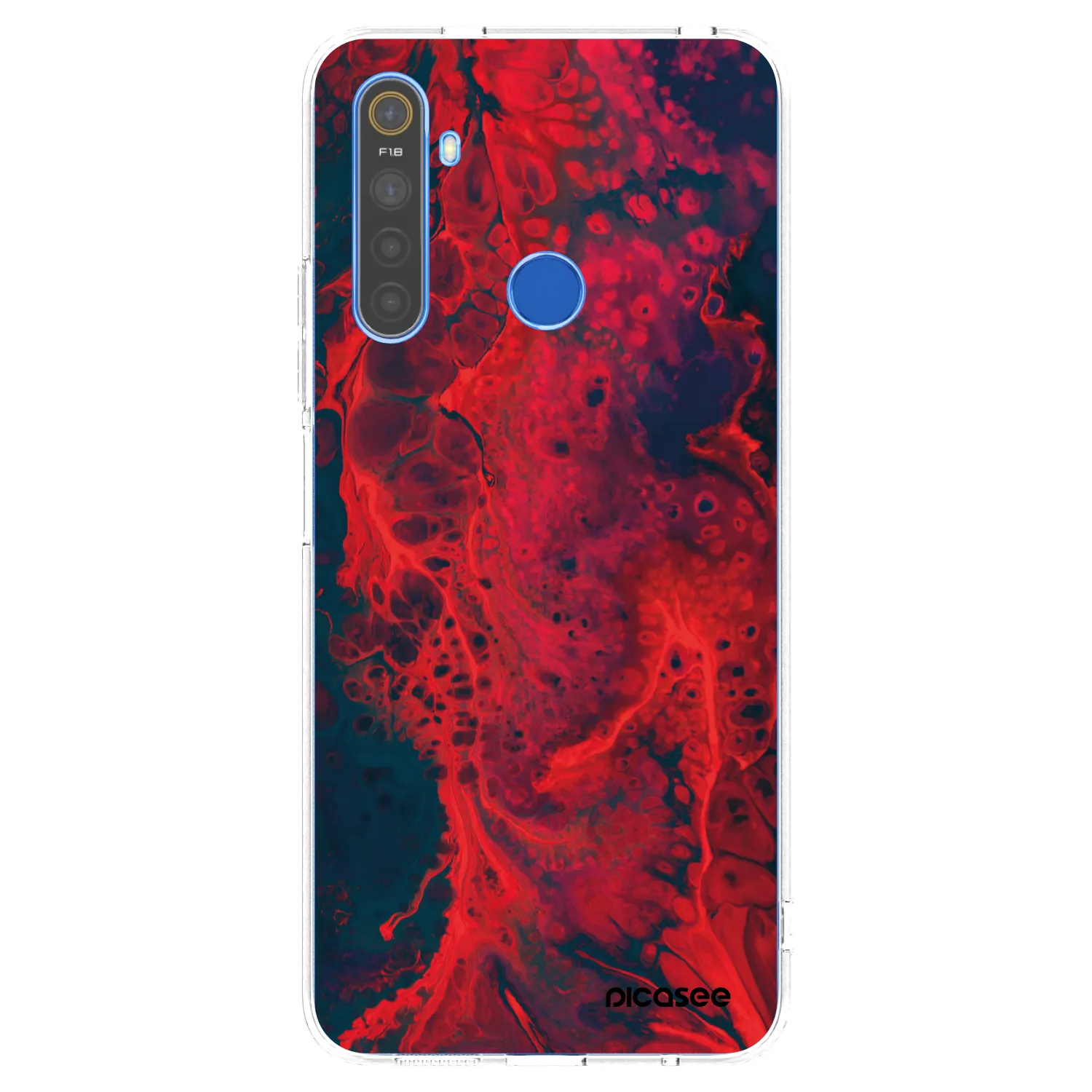 Picasee husă transparentă din silicon pentru Realme 5 - Organic red