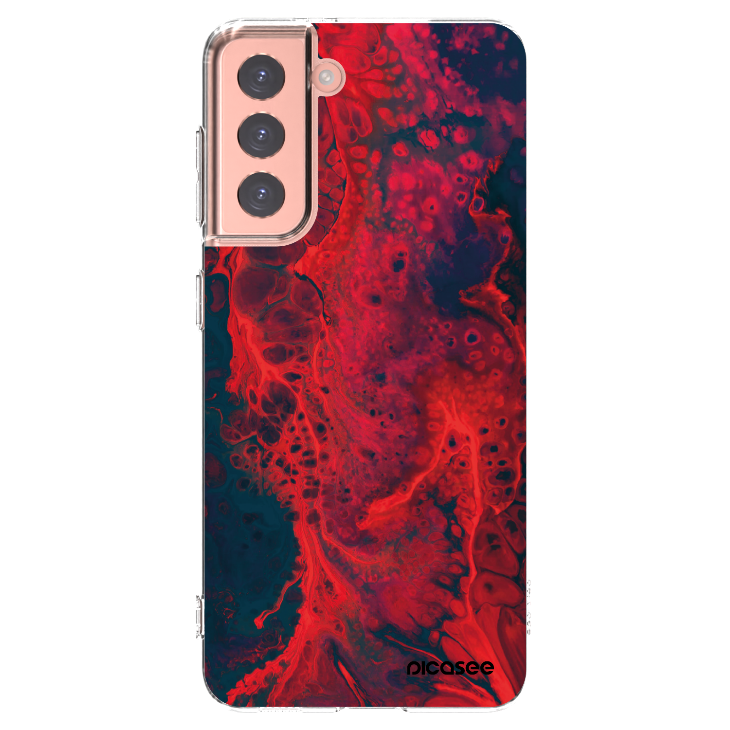Picasee husă transparentă din silicon pentru Samsung Galaxy S21 5G G991B - Organic red