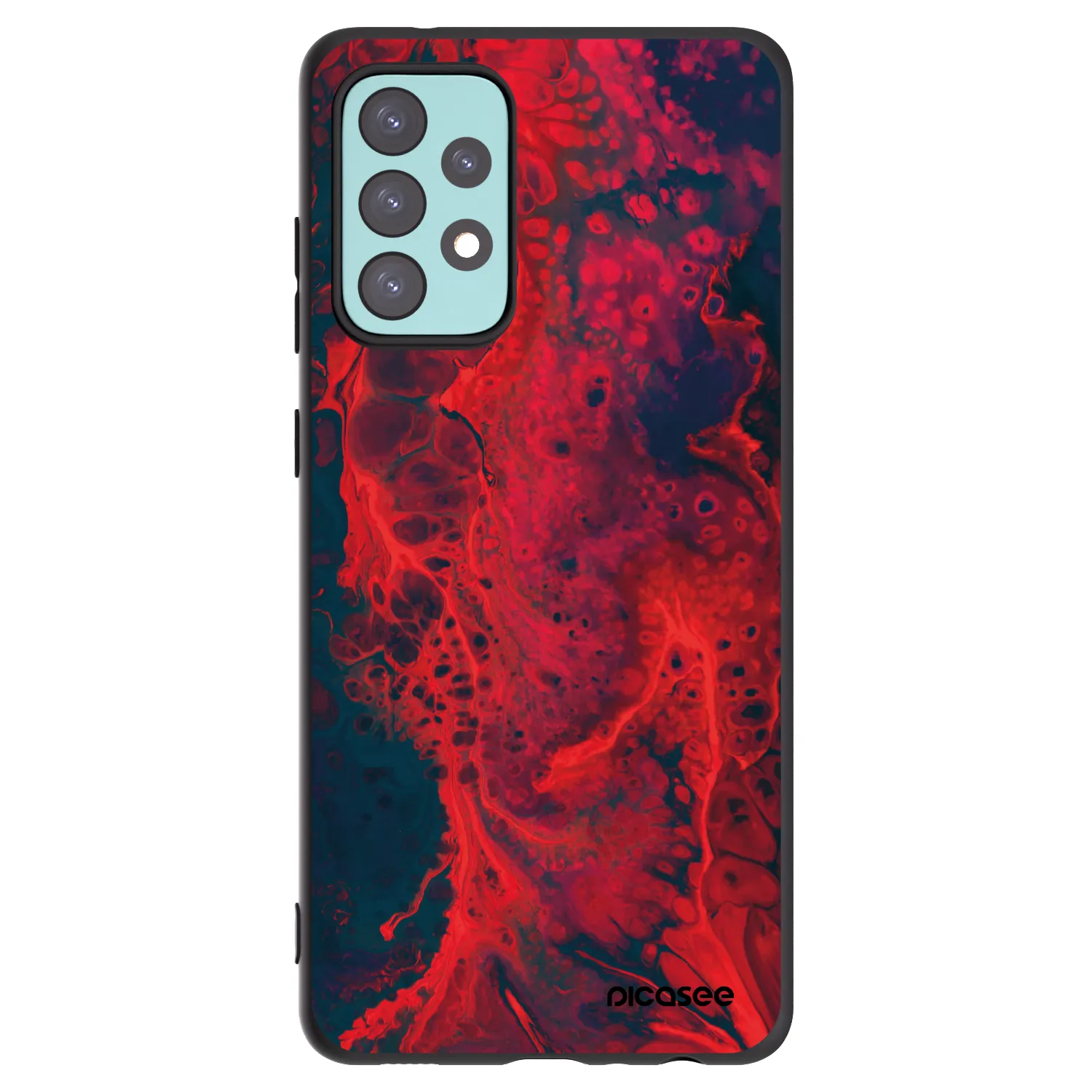 Picasee husă neagră din silicon pentru Samsung Galaxy A72 A725F - Organic red