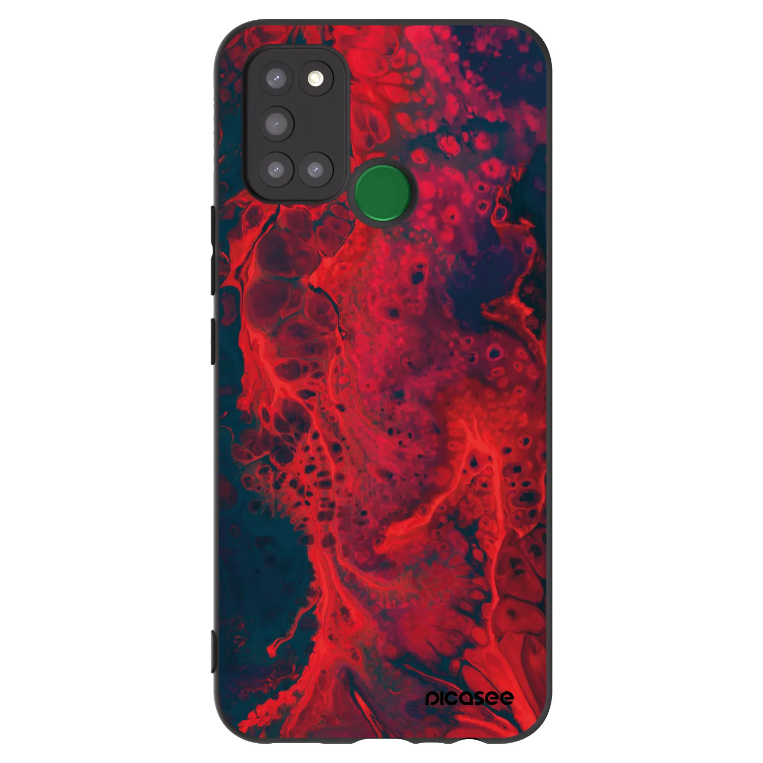 Picasee husă neagră din silicon pentru Realme 7i - Organic red