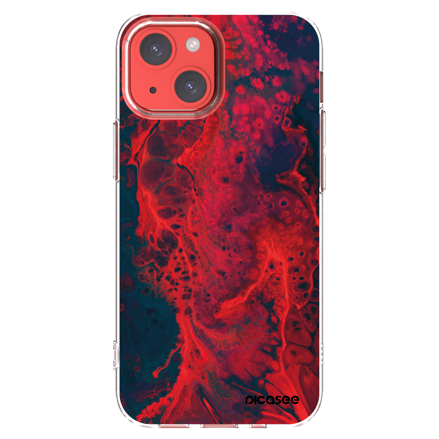 Picasee husă transparentă din silicon pentru Apple iPhone 13 mini - Organic red