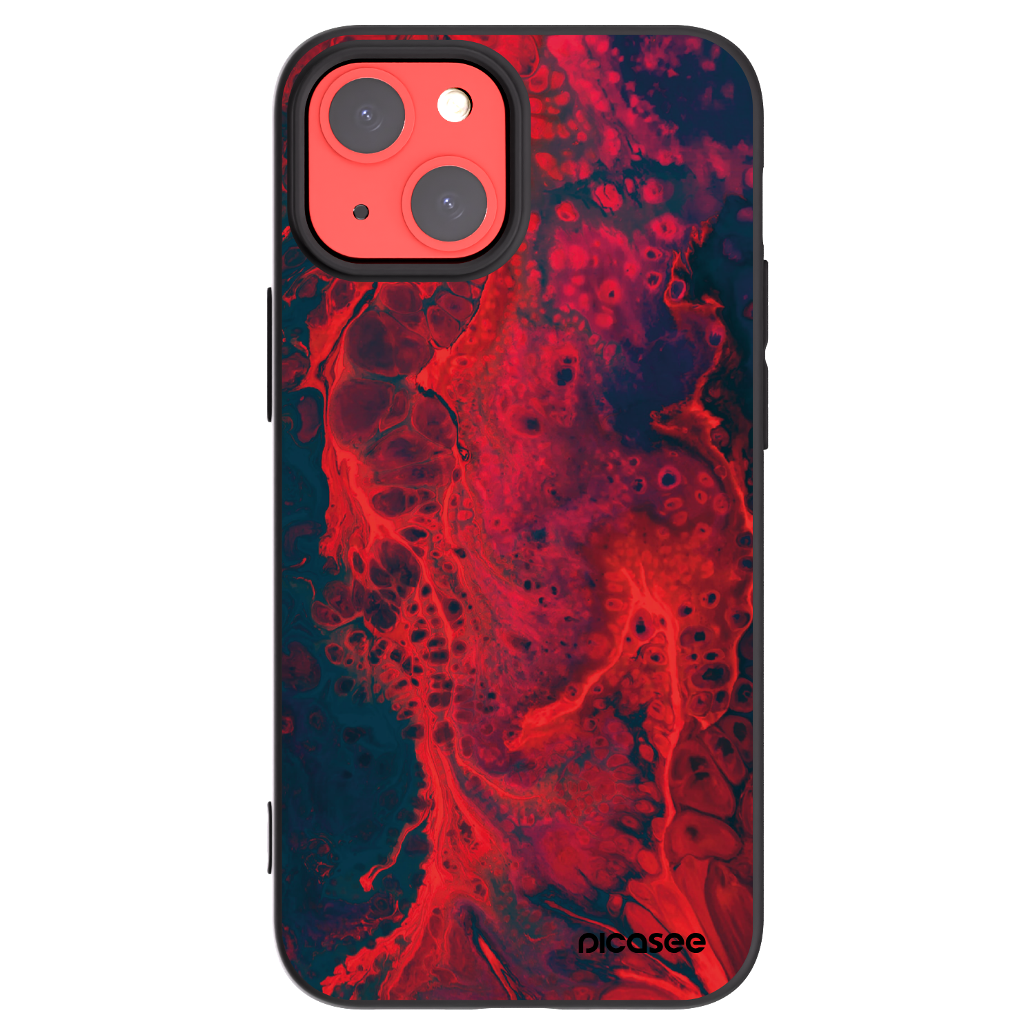 Picasee husă neagră din silicon pentru Apple iPhone 13 mini - Organic red