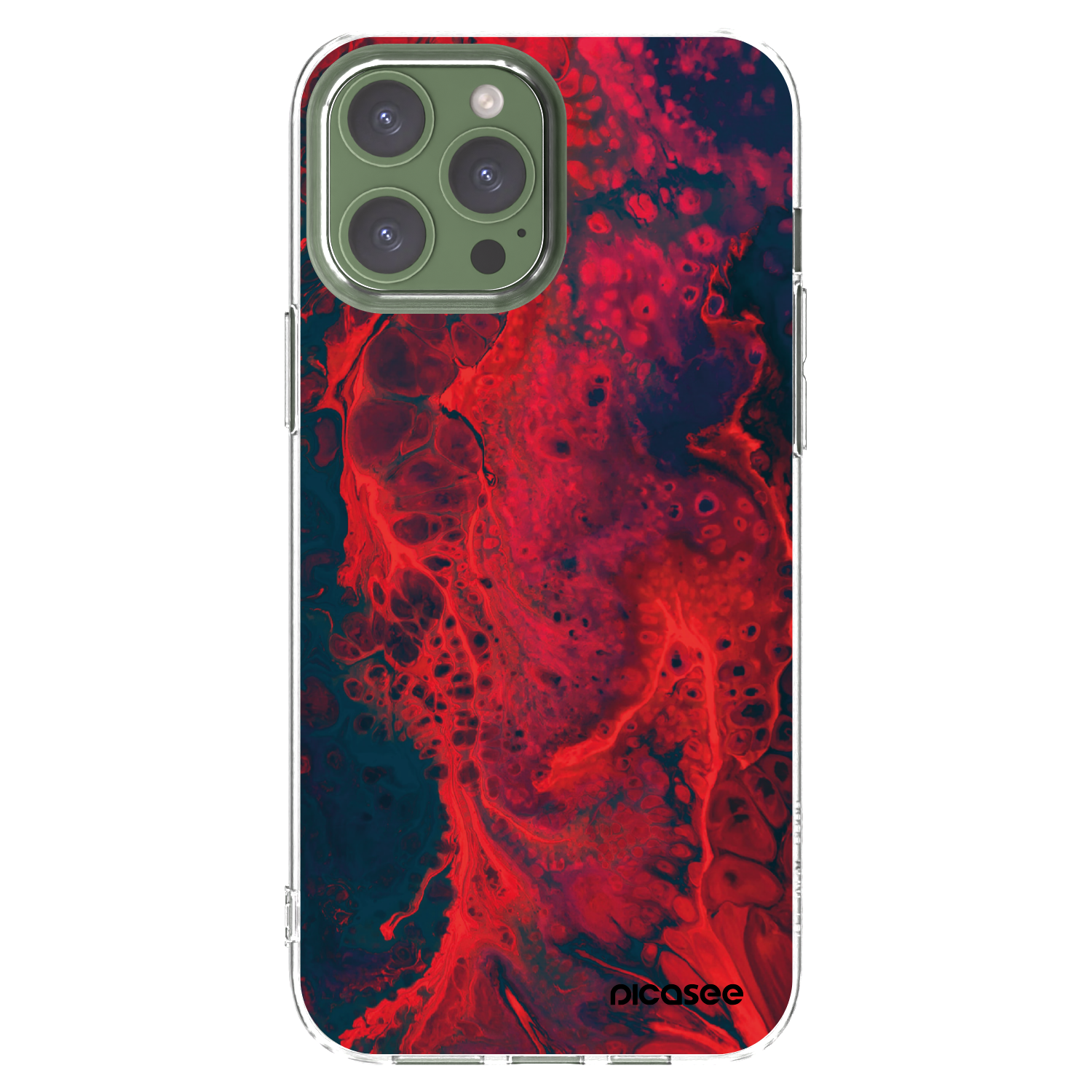 Picasee husă transparentă din silicon pentru Apple iPhone 13 Pro Max - Organic red