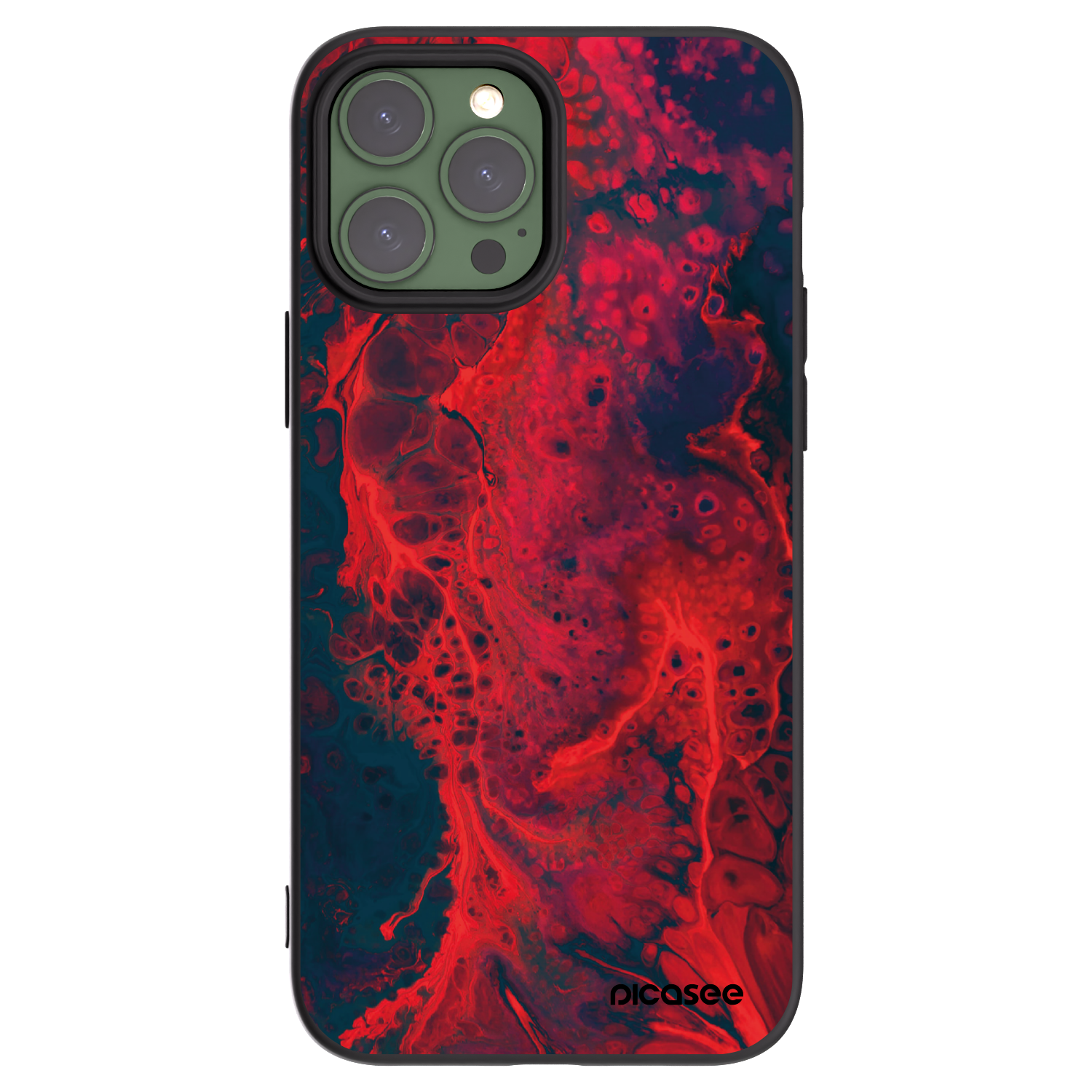 Picasee husă neagră din silicon pentru Apple iPhone 13 Pro Max - Organic red