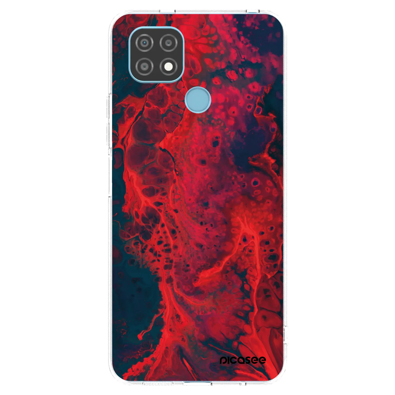 Picasee husă transparentă din silicon pentru Realme C21 - Organic red