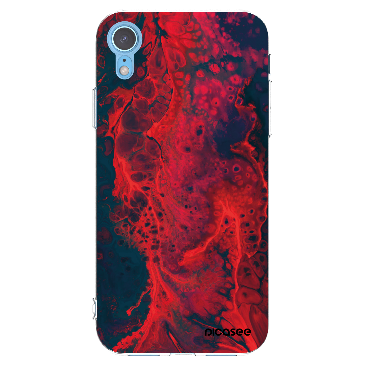 Picasee husă transparentă din silicon pentru Apple iPhone XR - Organic red