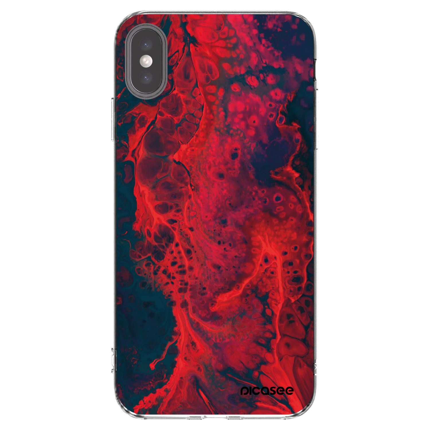 Picasee husă transparentă din silicon pentru Apple iPhone XS Max - Organic red