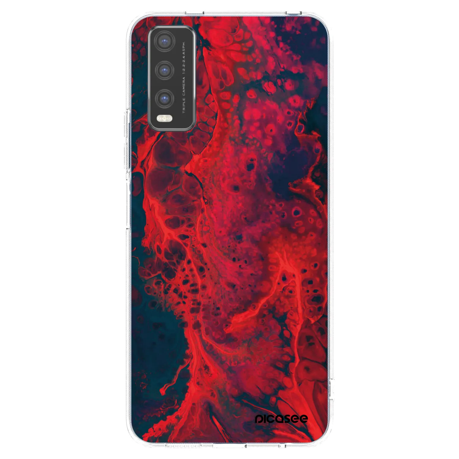 Picasee husă transparentă din silicon pentru Vivo Y20s - Organic red