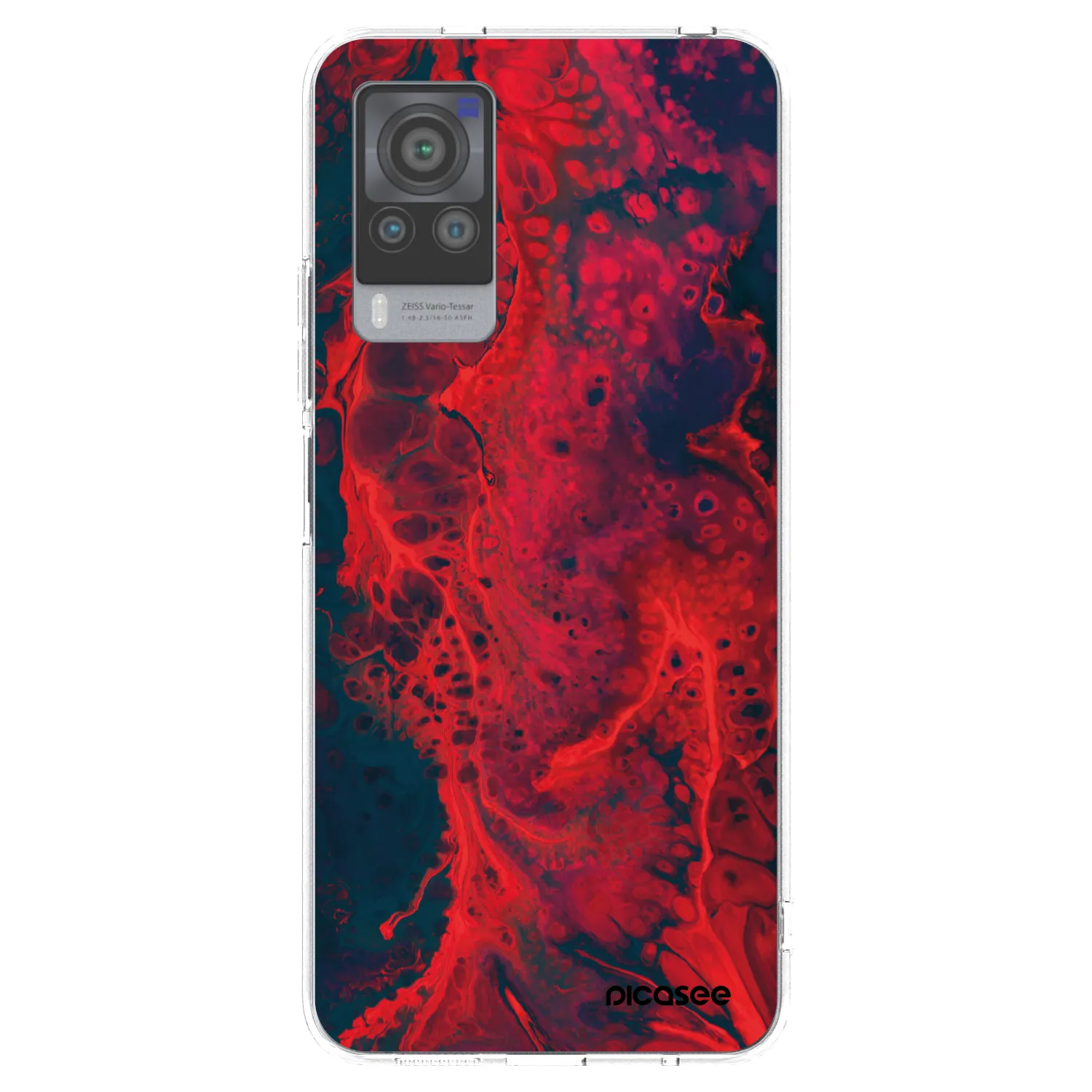 Picasee husă transparentă din silicon pentru Vivo X60 Pro 5G - Organic red