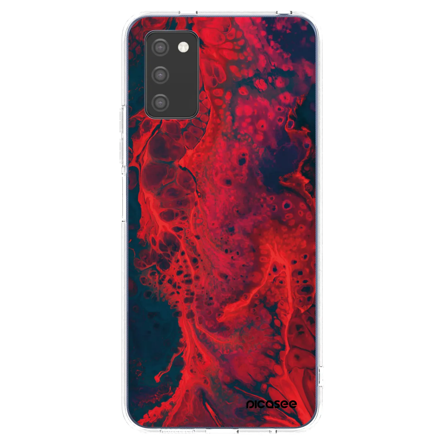 Picasee husă transparentă din silicon pentru Samsung Galaxy A03s A037G - Organic red