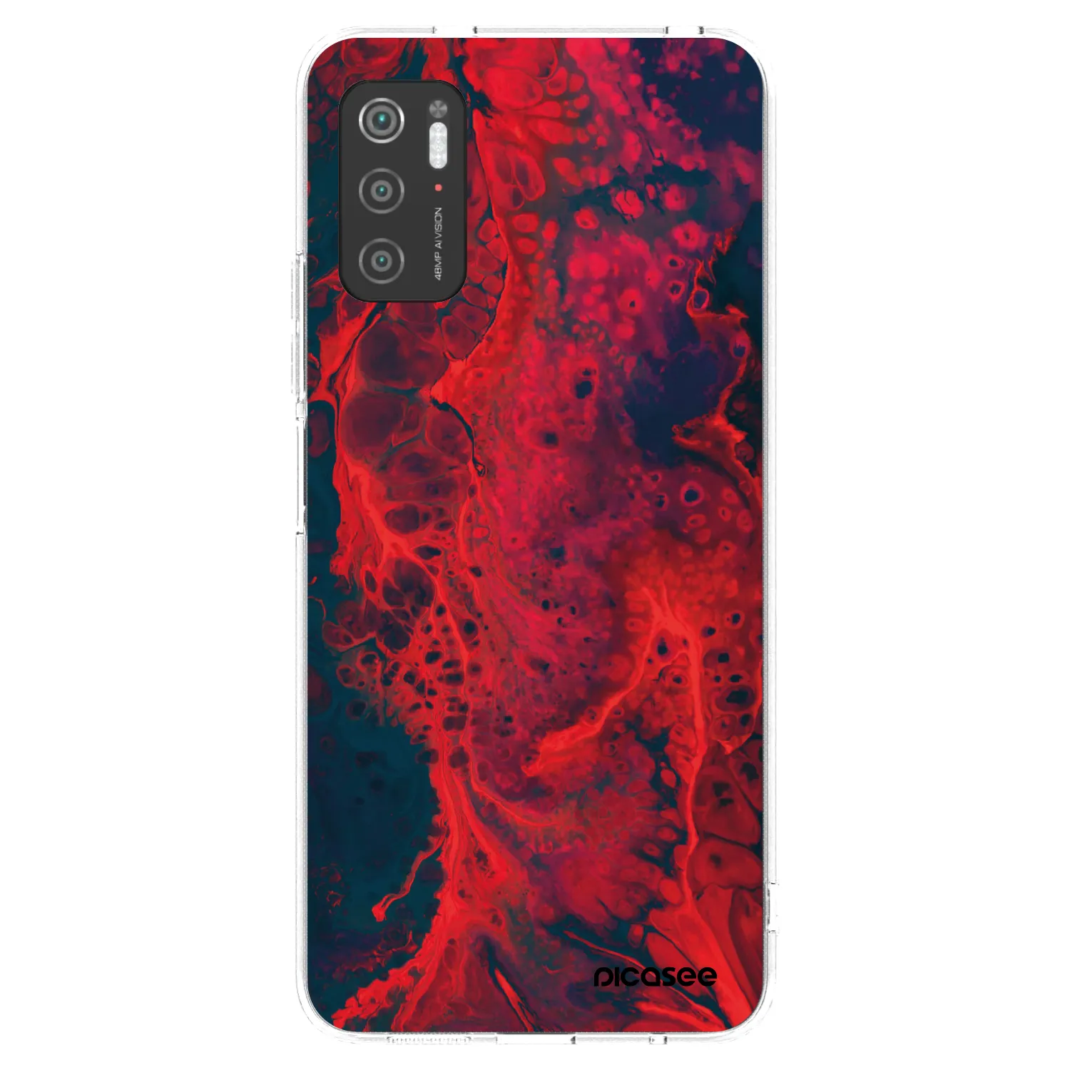 Picasee husă transparentă din silicon pentru Xiaomi Poco M3 Pro 5G - Organic red