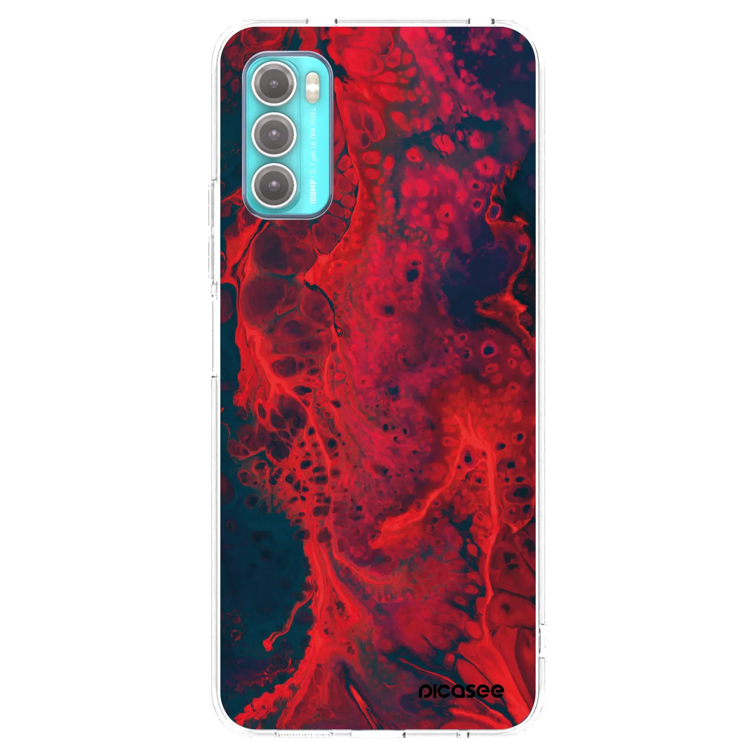 Picasee husă transparentă din silicon pentru Motorola Moto G60 - Organic red