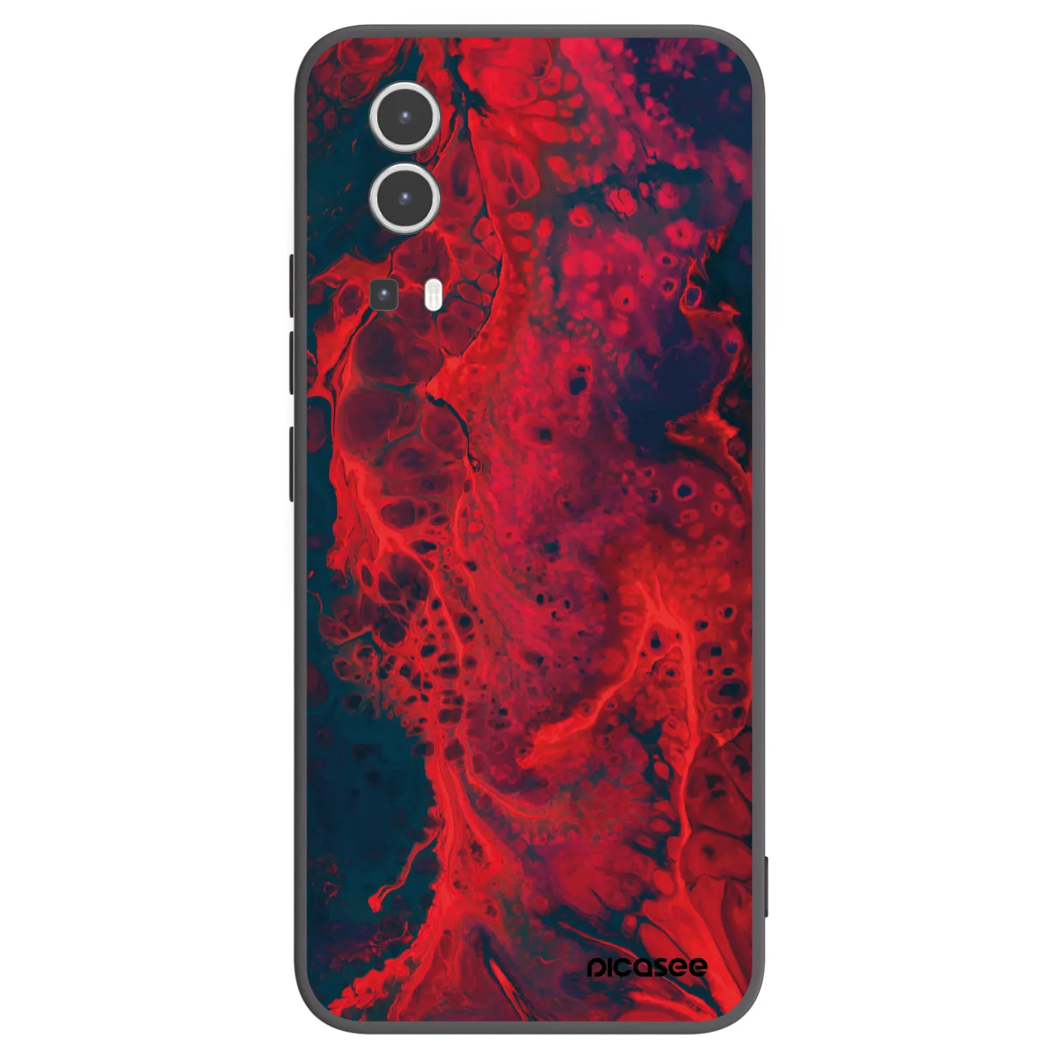 Picasee husă neagră din silicon pentru Vivo Y72 5G - Organic red