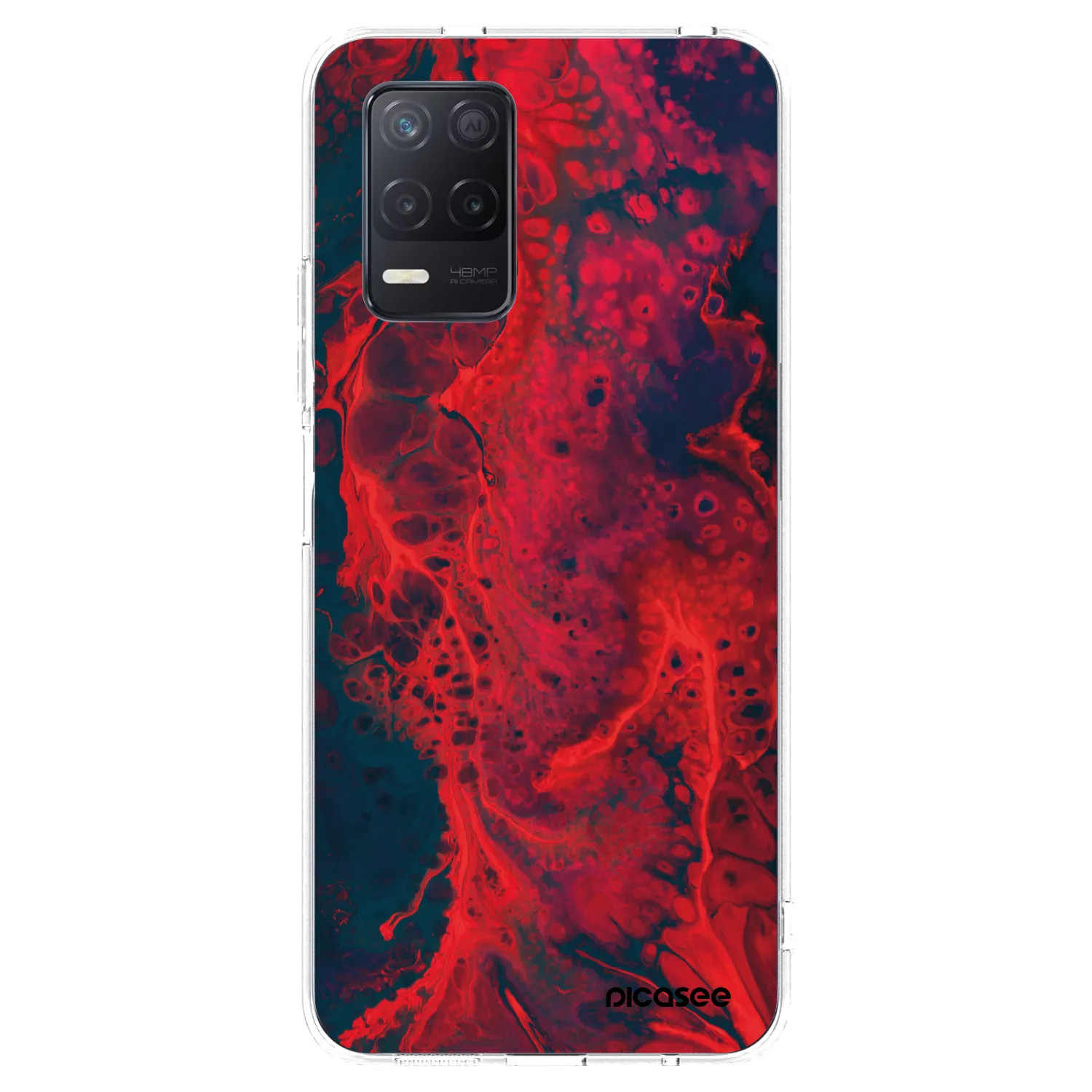 Picasee husă transparentă din silicon pentru Realme 8 5G - Organic red