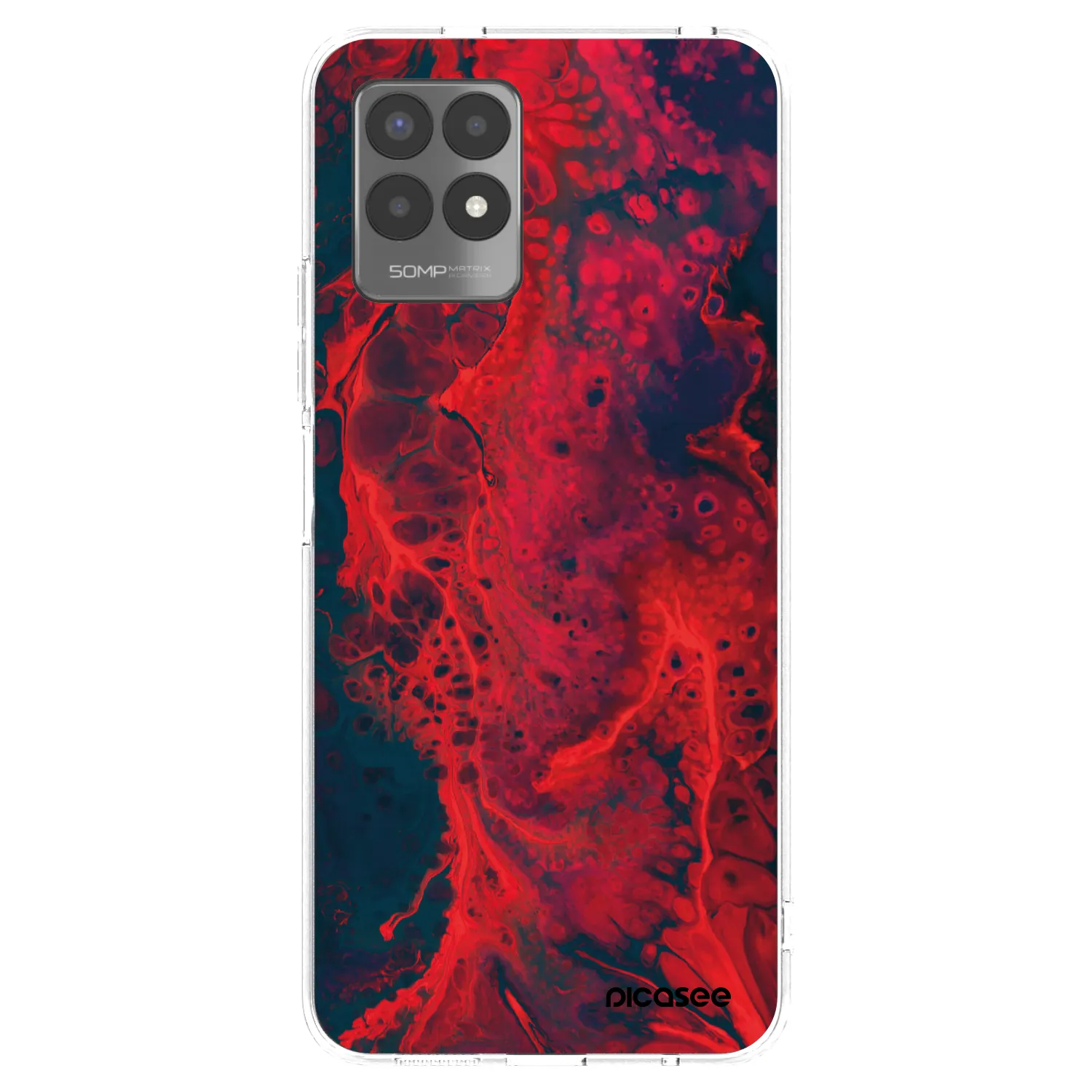 Picasee husă transparentă din silicon pentru Realme 8i - Organic red