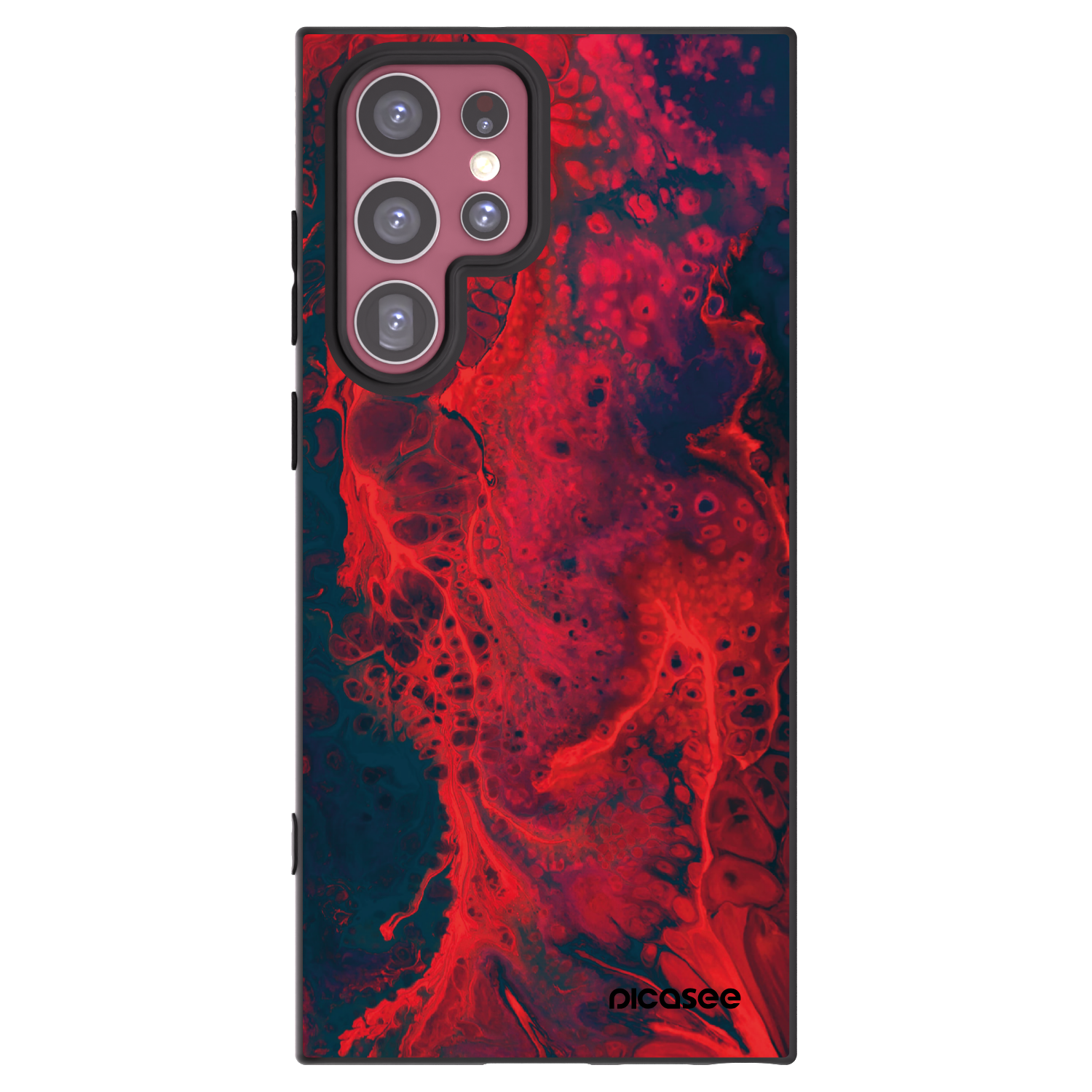 Picasee husă neagră din silicon pentru Samsung Galaxy S22 Ultra 5G - Organic red