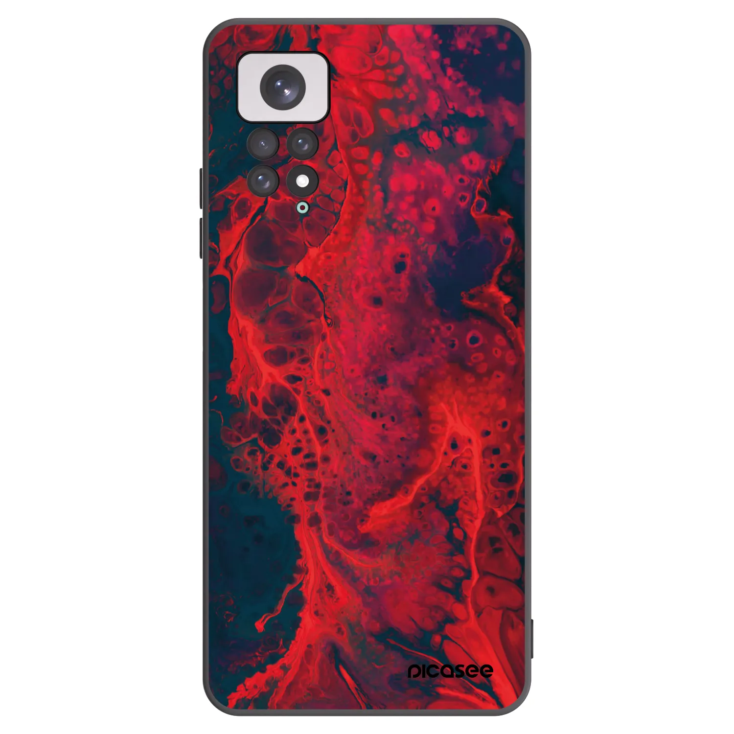 Picasee husă neagră din silicon pentru Xiaomi Redmi Note 11 - Organic red