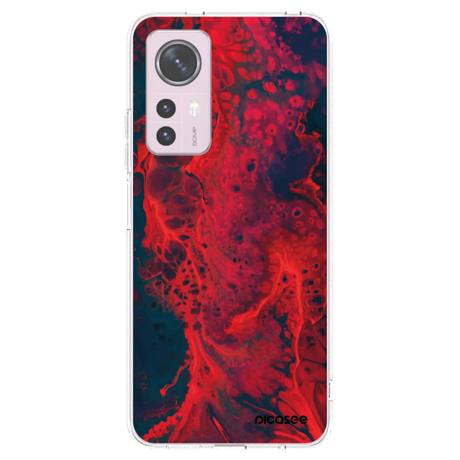 Picasee husă transparentă din silicon pentru Xiaomi 12 - Organic red