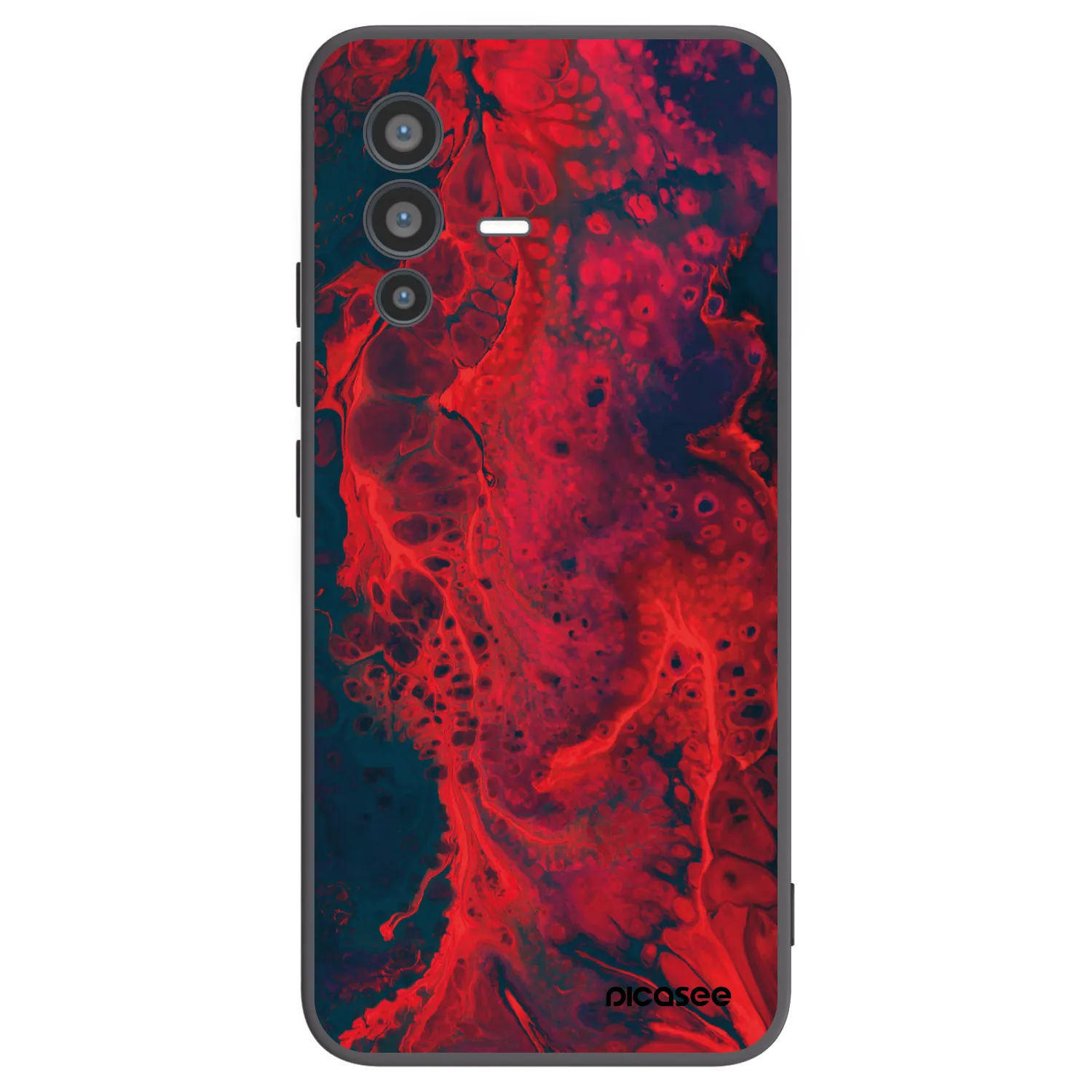 Picasee husă neagră din silicon pentru Vivo V23 5G - Organic red