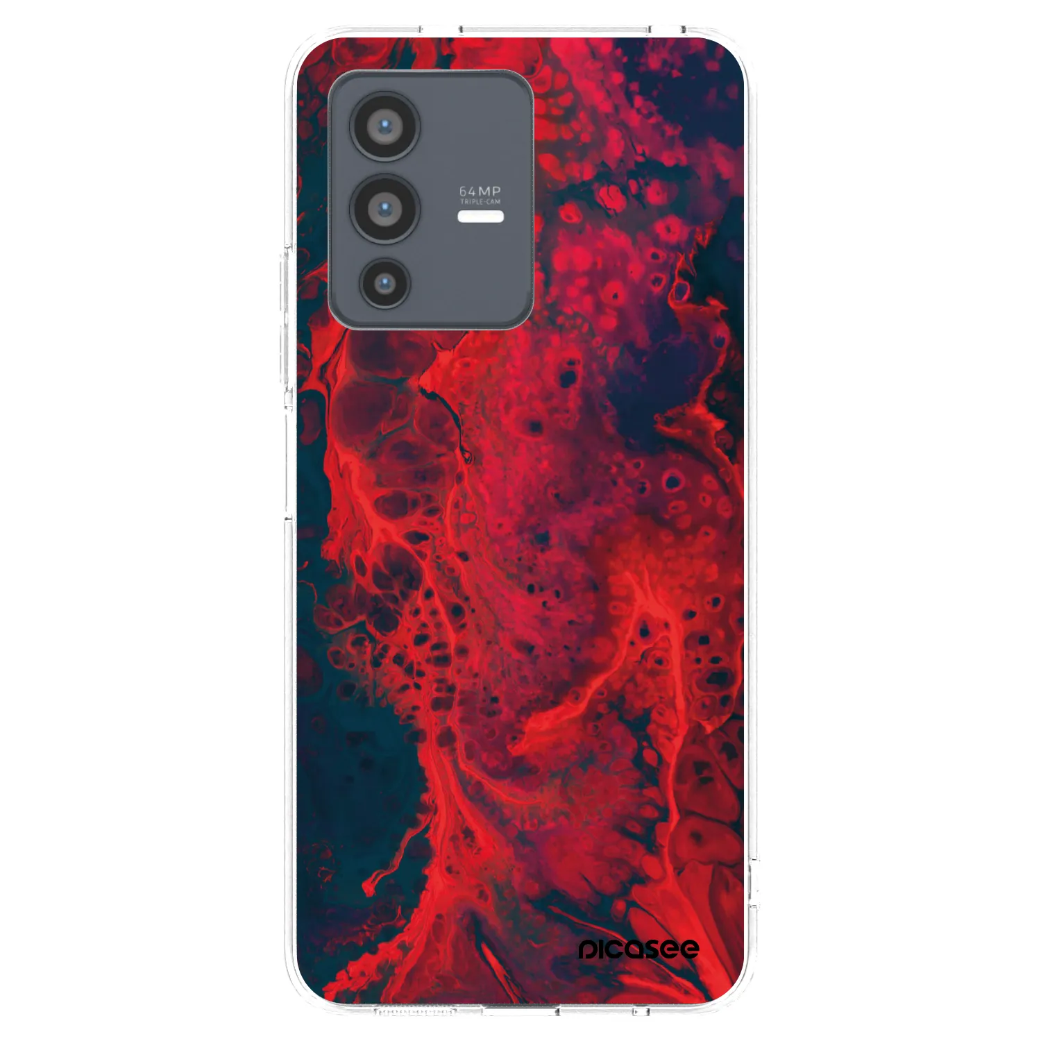 Picasee husă transparentă din silicon pentru Vivo V23 5G - Organic red