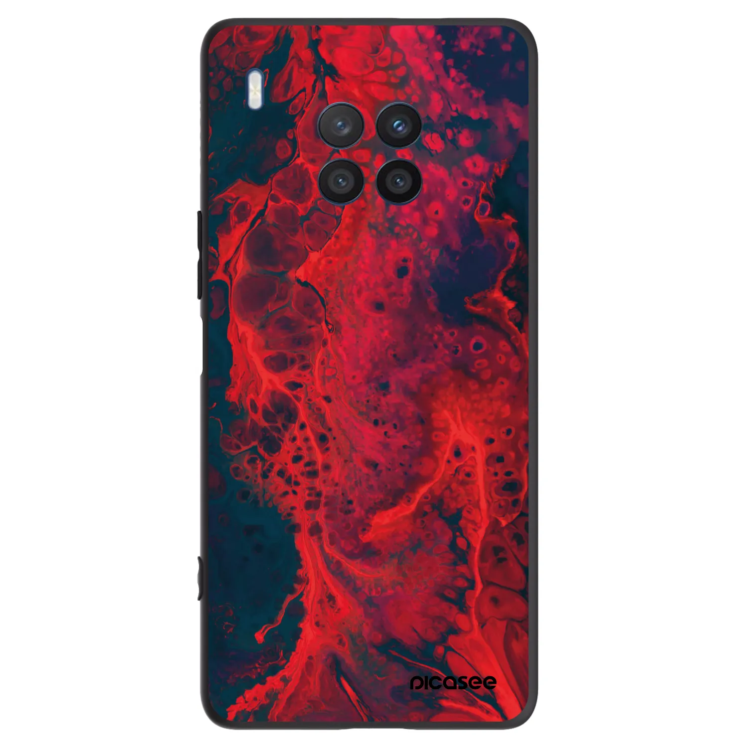 Picasee husă neagră din silicon pentru Honor 50 Lite - Organic red