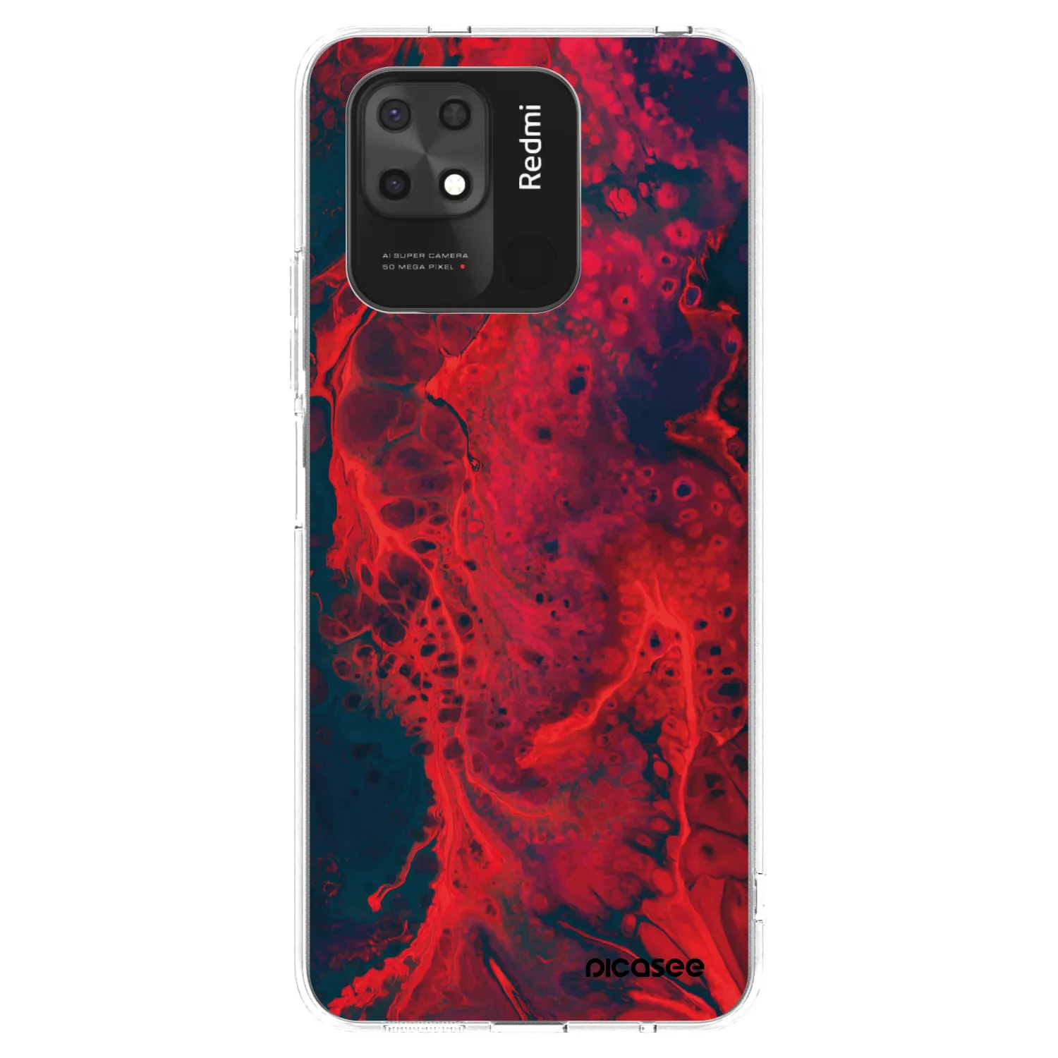 Picasee husă transparentă din silicon pentru Xiaomi Redmi 10C - Organic red