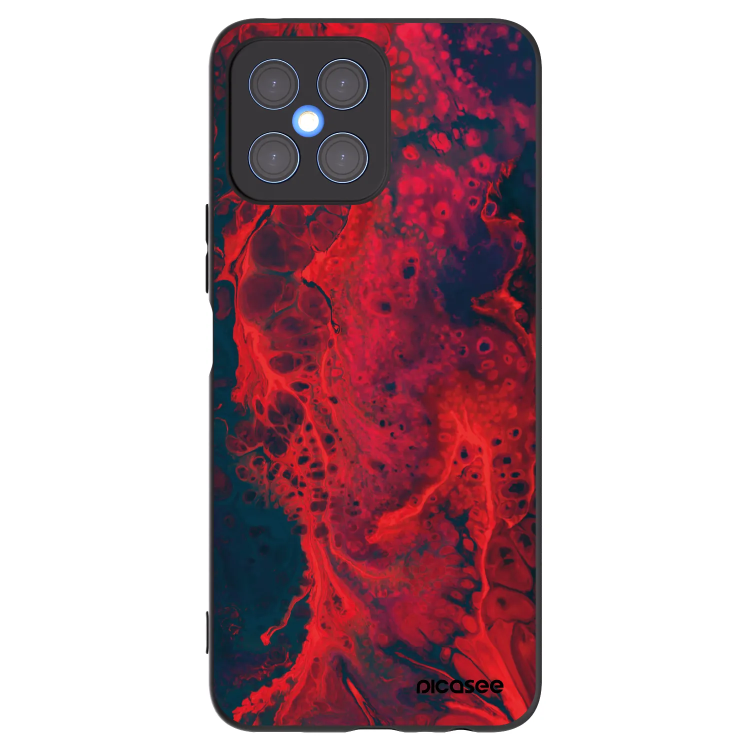 Picasee husă neagră din silicon pentru Honor X8 4G - Organic red