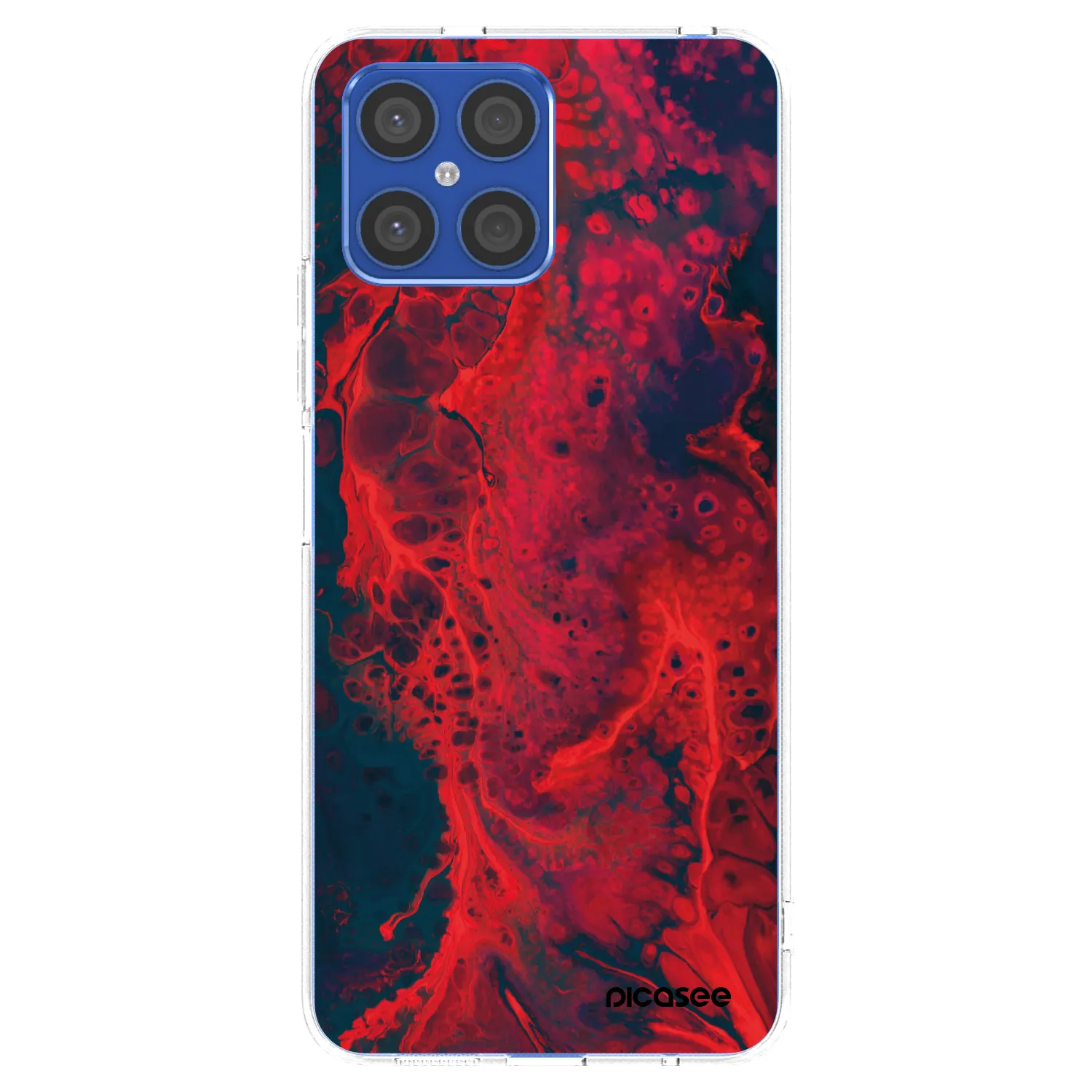Picasee husă transparentă din silicon pentru Honor X8 4G - Organic red