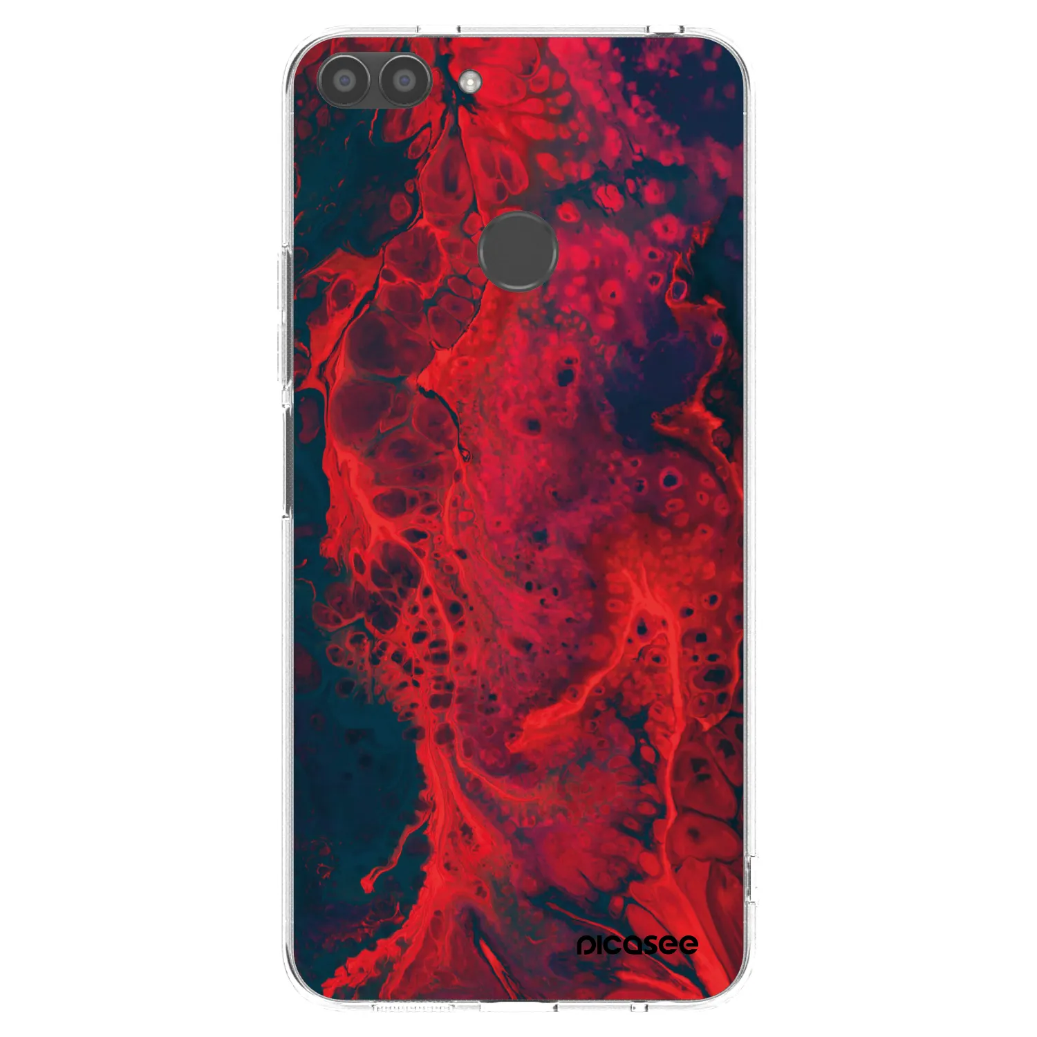 Picasee husă transparentă din silicon pentru Huawei P Smart - Organic red