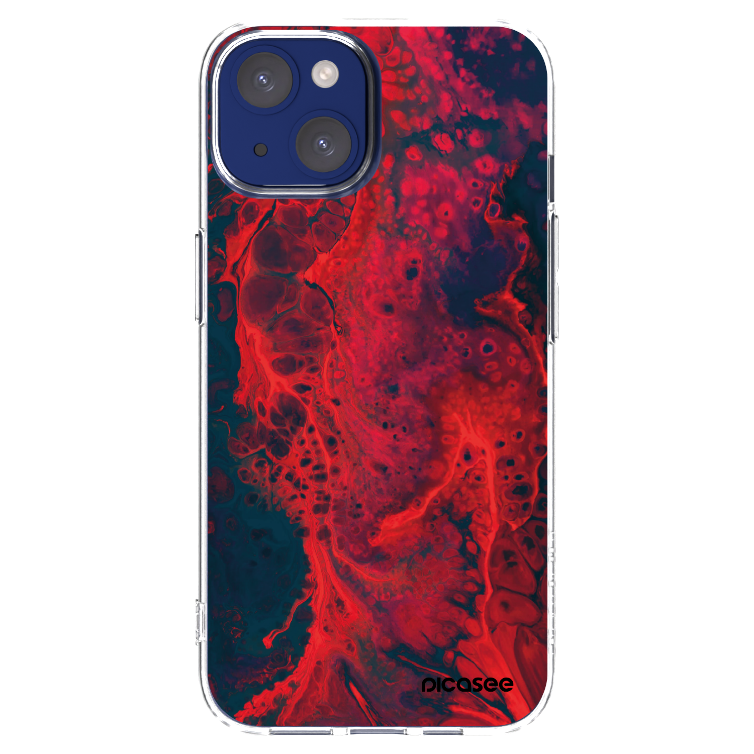 Picasee husă transparentă din silicon pentru Apple iPhone 14 - Organic red