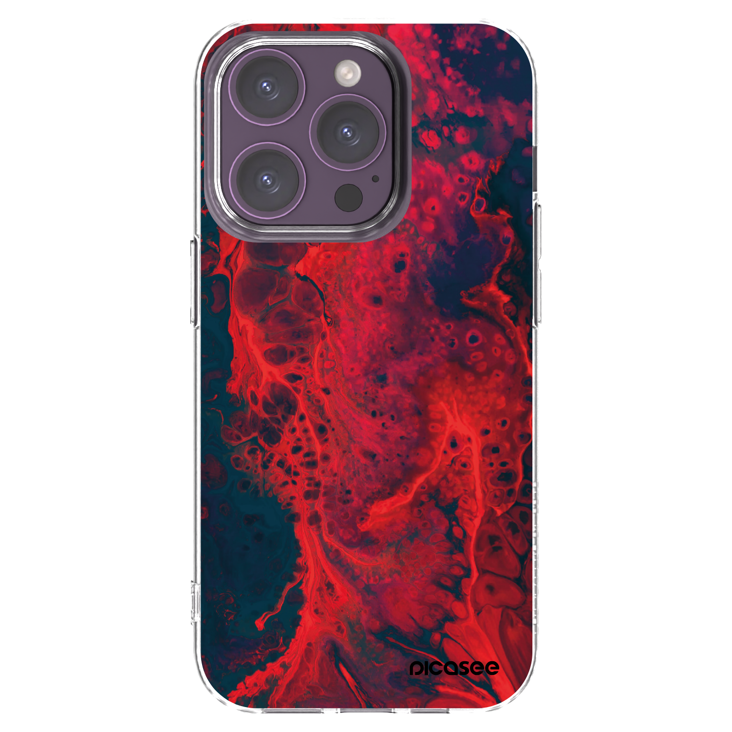 Picasee husă transparentă din silicon pentru Apple iPhone 14 Pro - Organic red