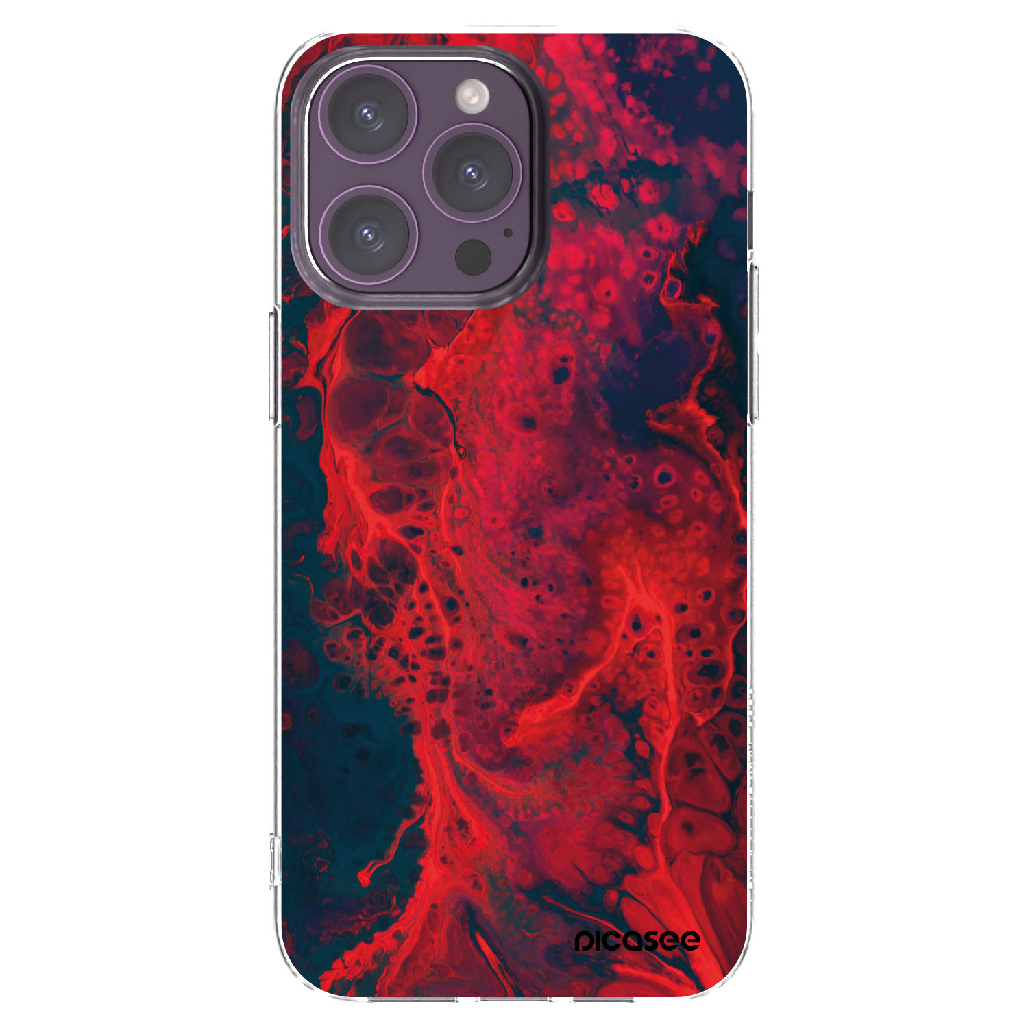Picasee husă transparentă din silicon pentru Apple iPhone 14 Pro Max - Organic red