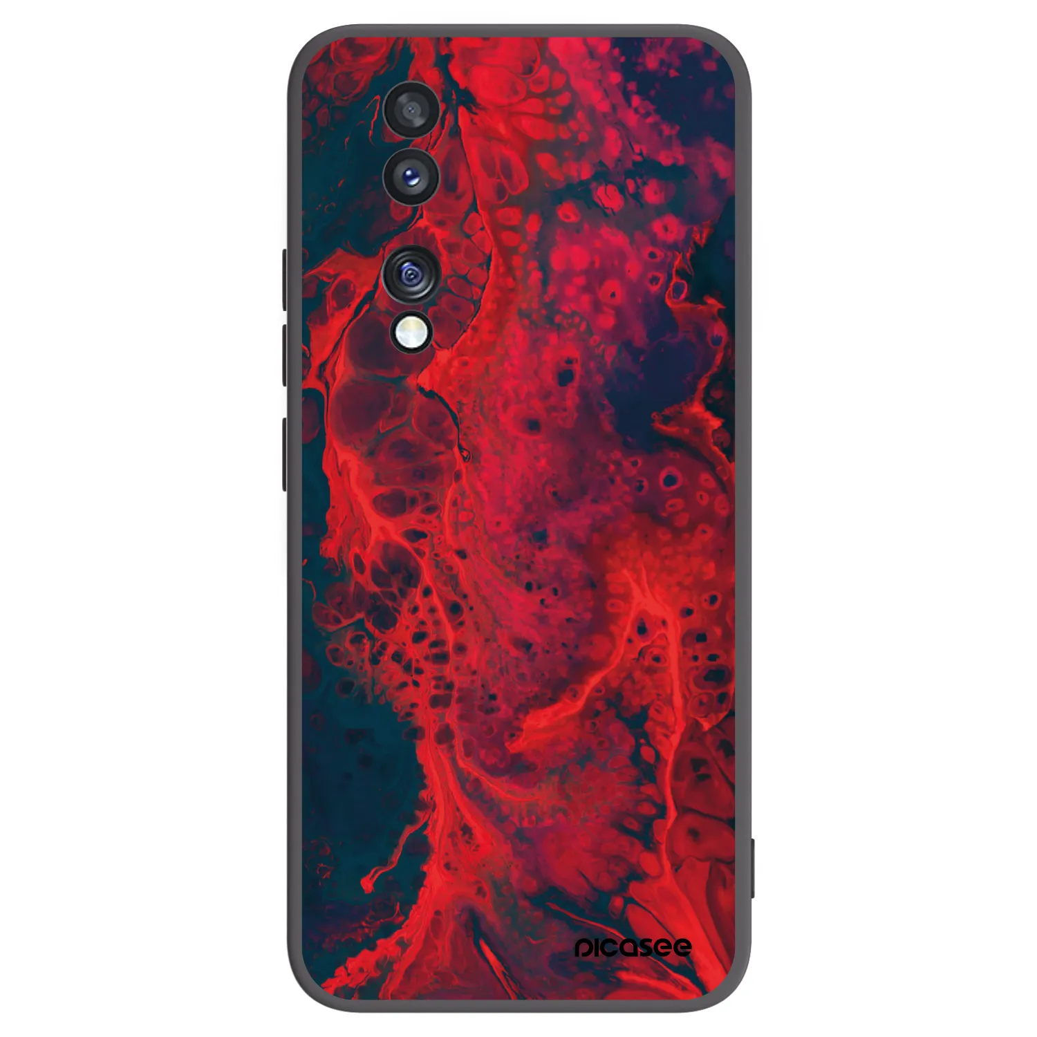Picasee husă neagră din silicon pentru Honor 70 - Organic red