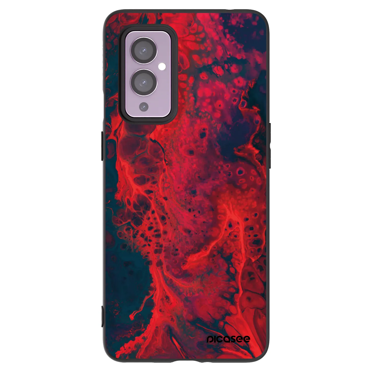 Picasee husă neagră din silicon pentru OnePlus 9 - Organic red