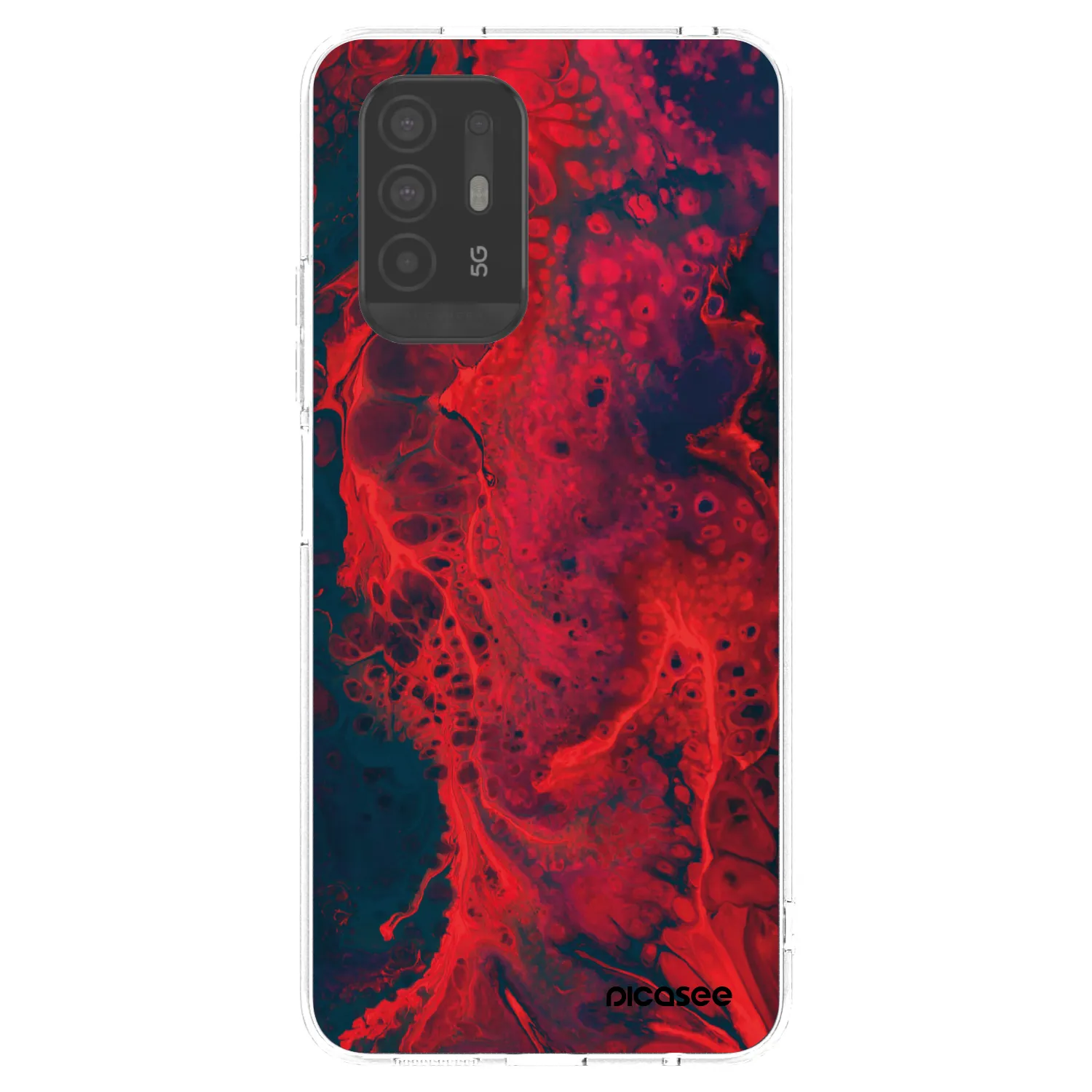 Picasee husă transparentă din silicon pentru OPPO A94 5G - Organic red