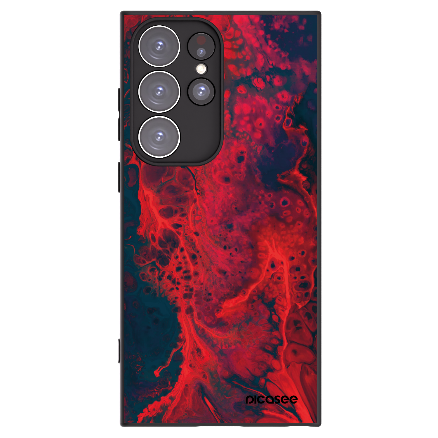 Picasee husă neagră din silicon pentru Samsung Galaxy S23 Ultra 5G - Organic red