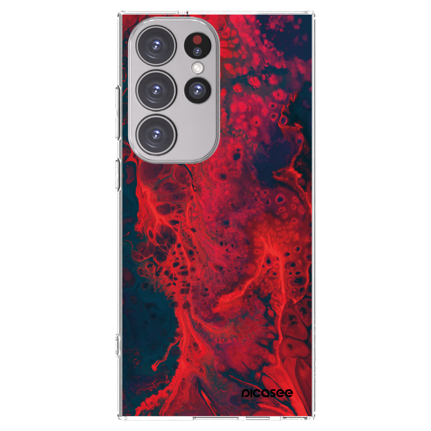 Picasee husă transparentă din silicon pentru Samsung Galaxy S23 Ultra 5G - Organic red