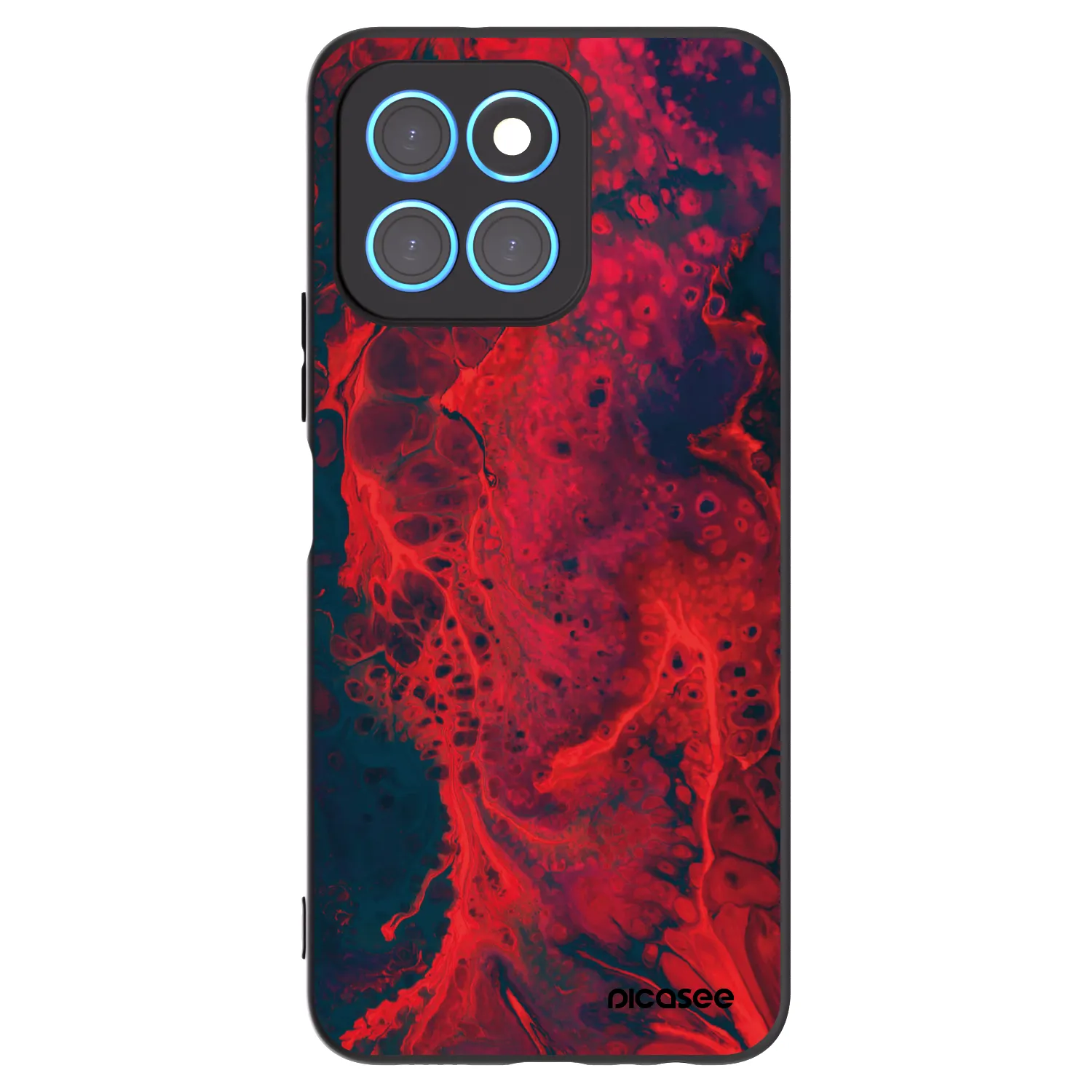 Picasee husă neagră din silicon pentru Honor X8 5G - Organic red