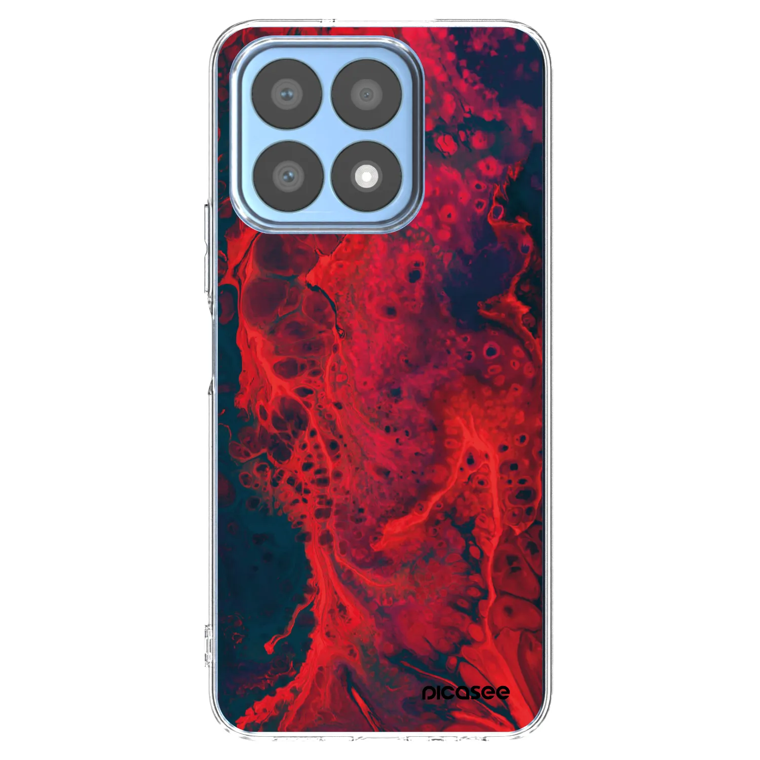 Picasee husă transparentă din silicon pentru Honor X8a - Organic red