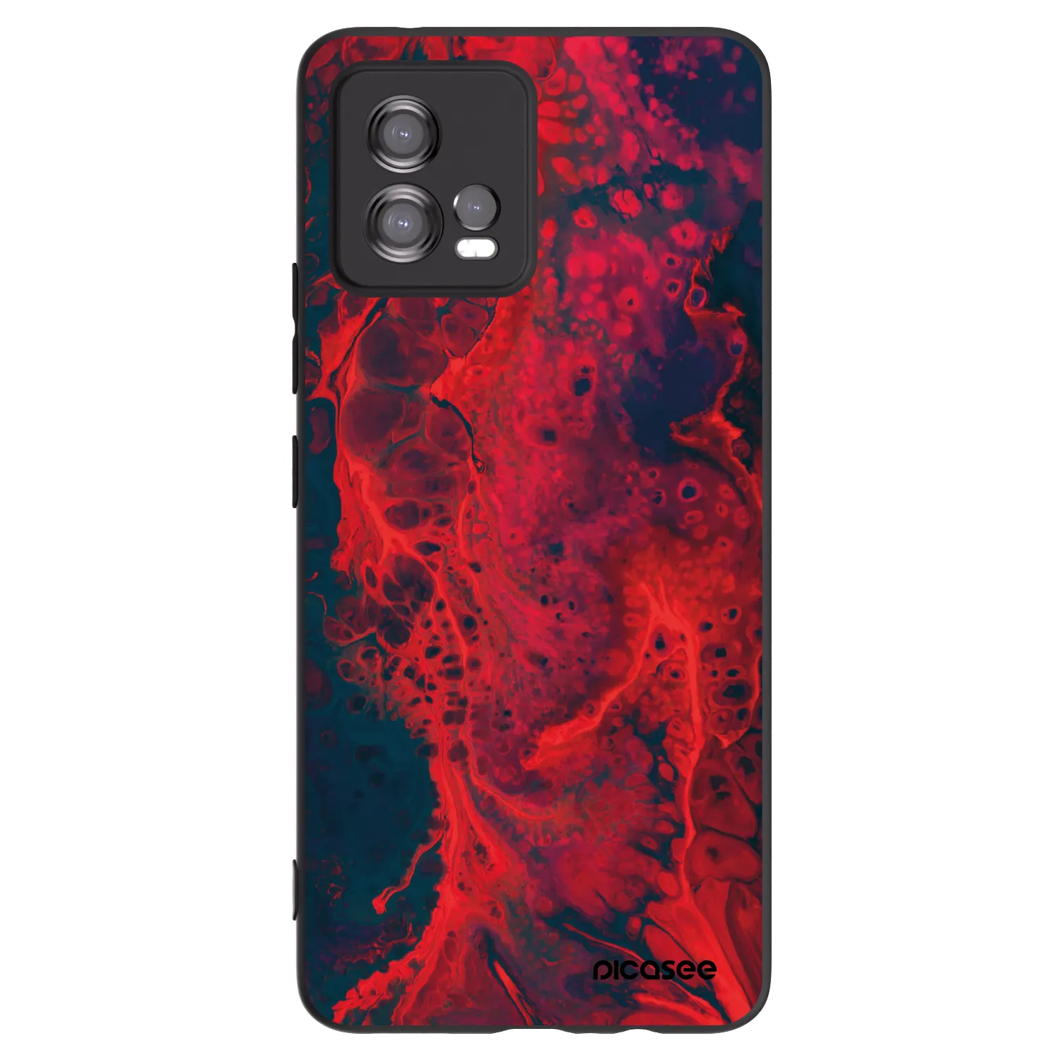 Picasee husă neagră din silicon pentru Motorola Moto G72 - Organic red