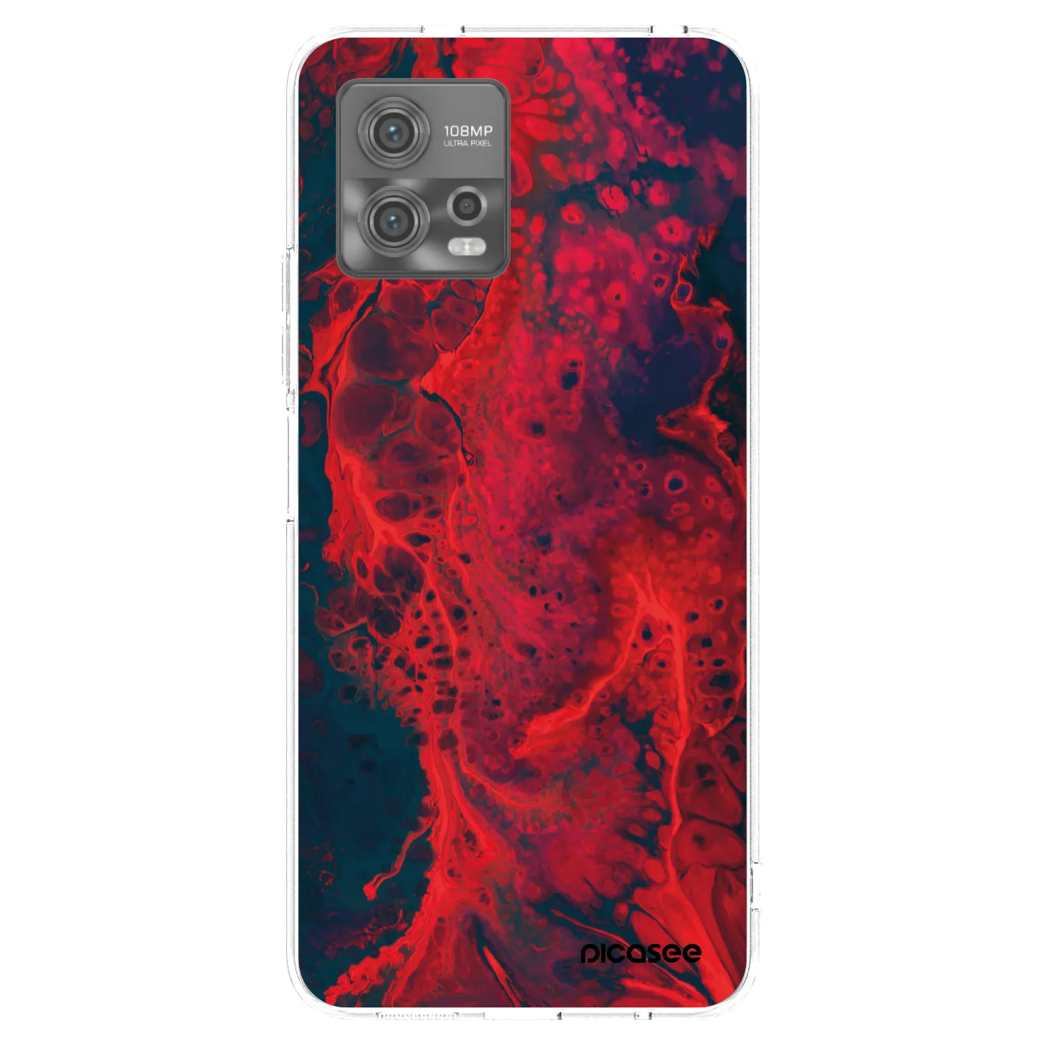 Picasee husă transparentă din silicon pentru Motorola Moto G72 - Organic red