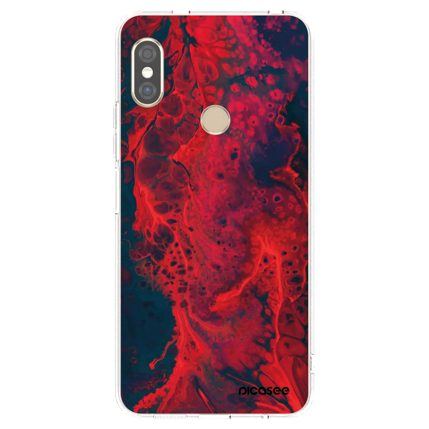 Picasee husă transparentă din silicon pentru Xiaomi Redmi Note 5 Global - Organic red